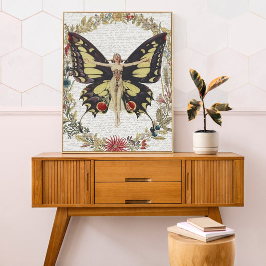 Life Magazine Flapper Print Collage Butterfly Lady Poster by My Store