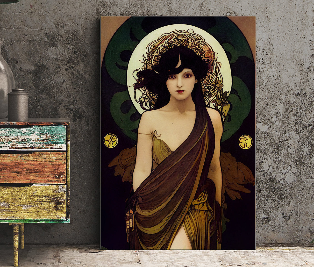 Lilith Occult Goddess Poster, Lilith Print in the style of Mucha, No Frame