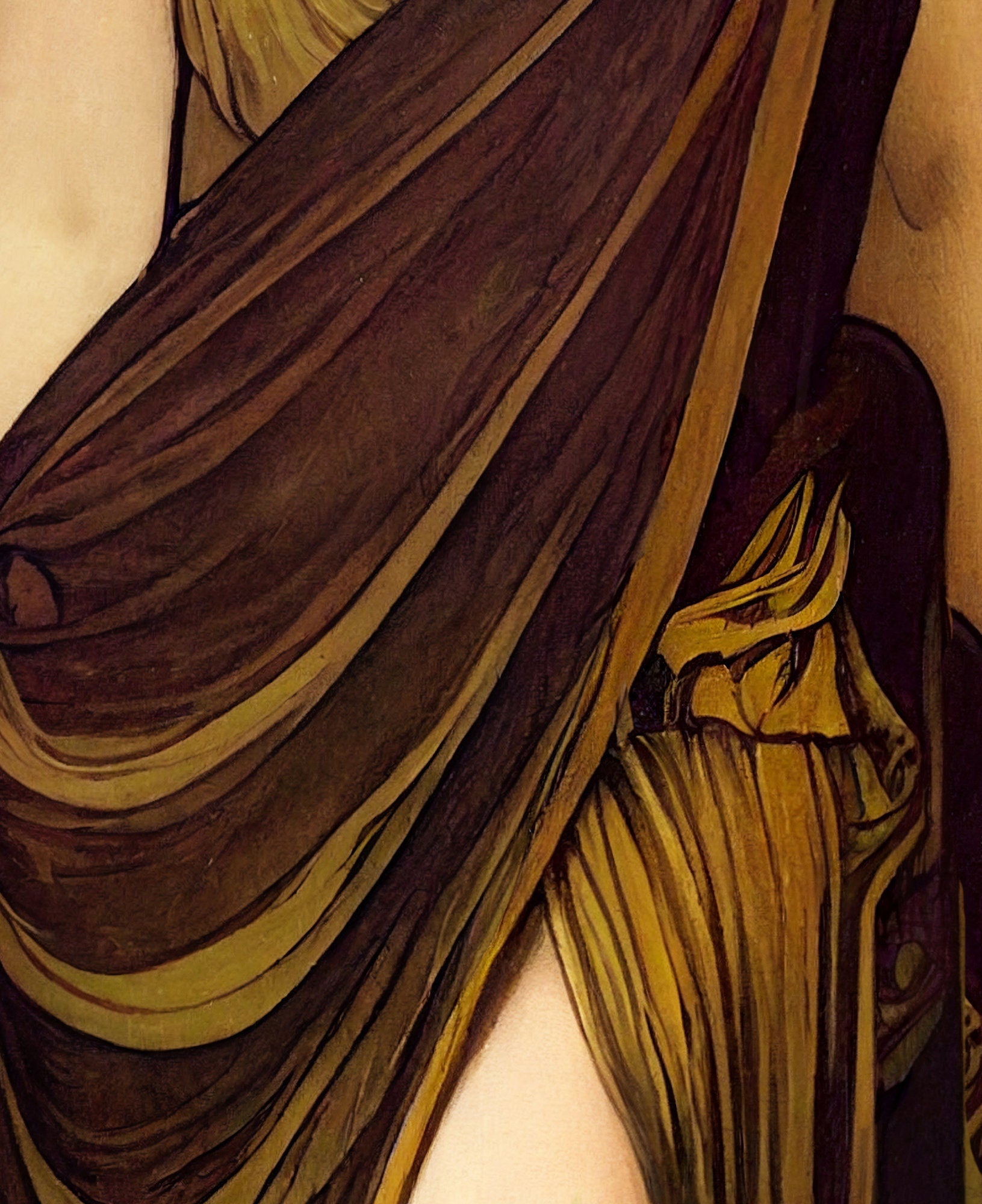 Lilith Occult Goddess Poster, Lilith Print in the style of Mucha, No Frame