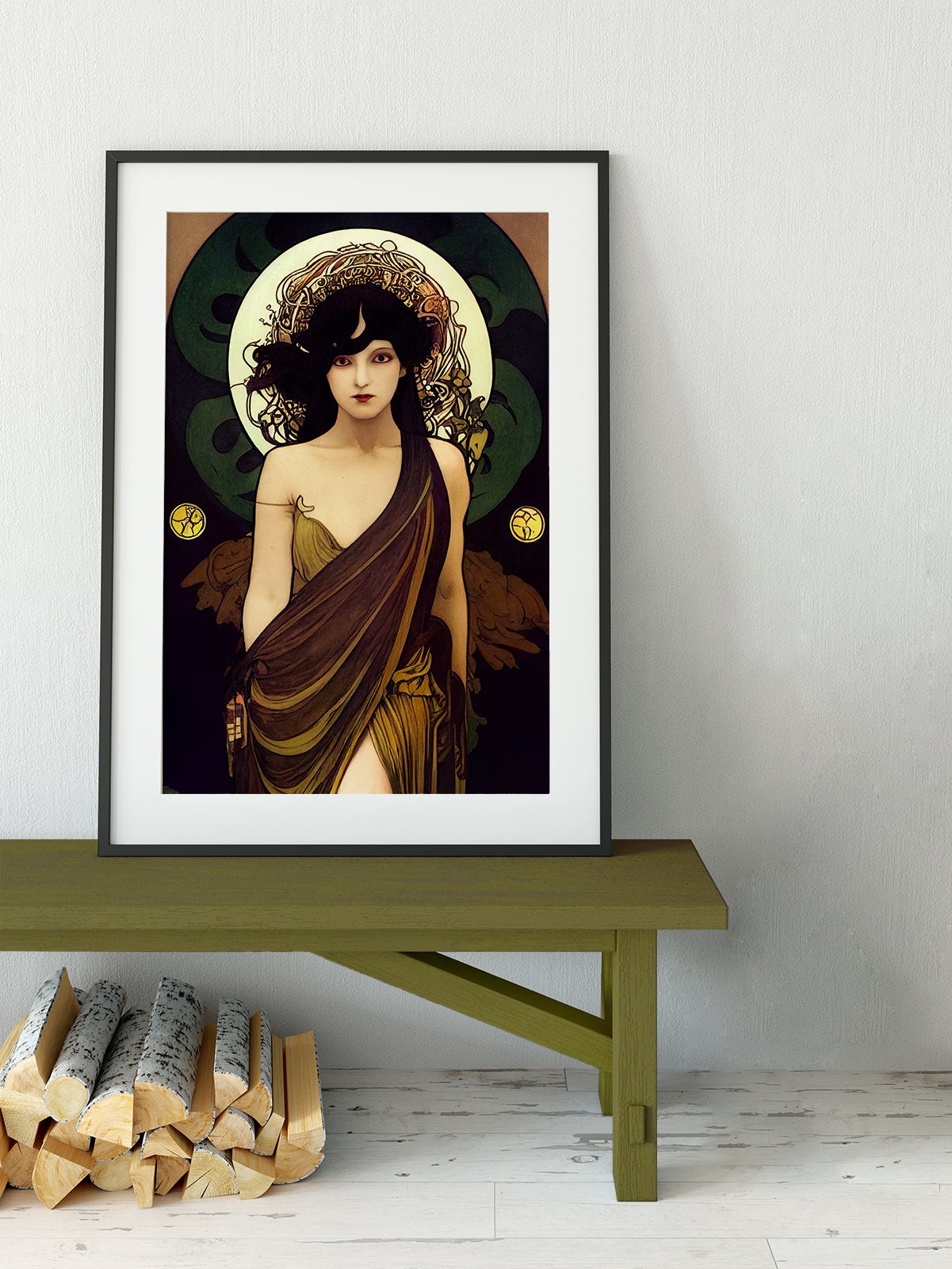 Lilith Occult Goddess Poster, Lilith Print in the style of Mucha, No Frame