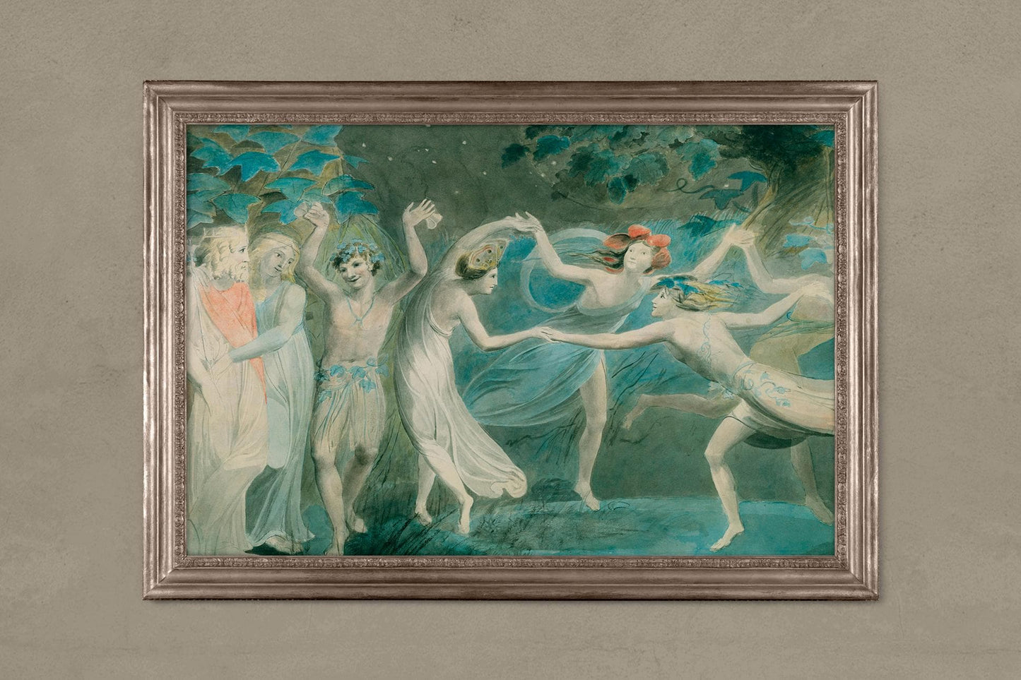 Midsummer Nights Dream Painting - Blue and Green Print - Shakespeare Print