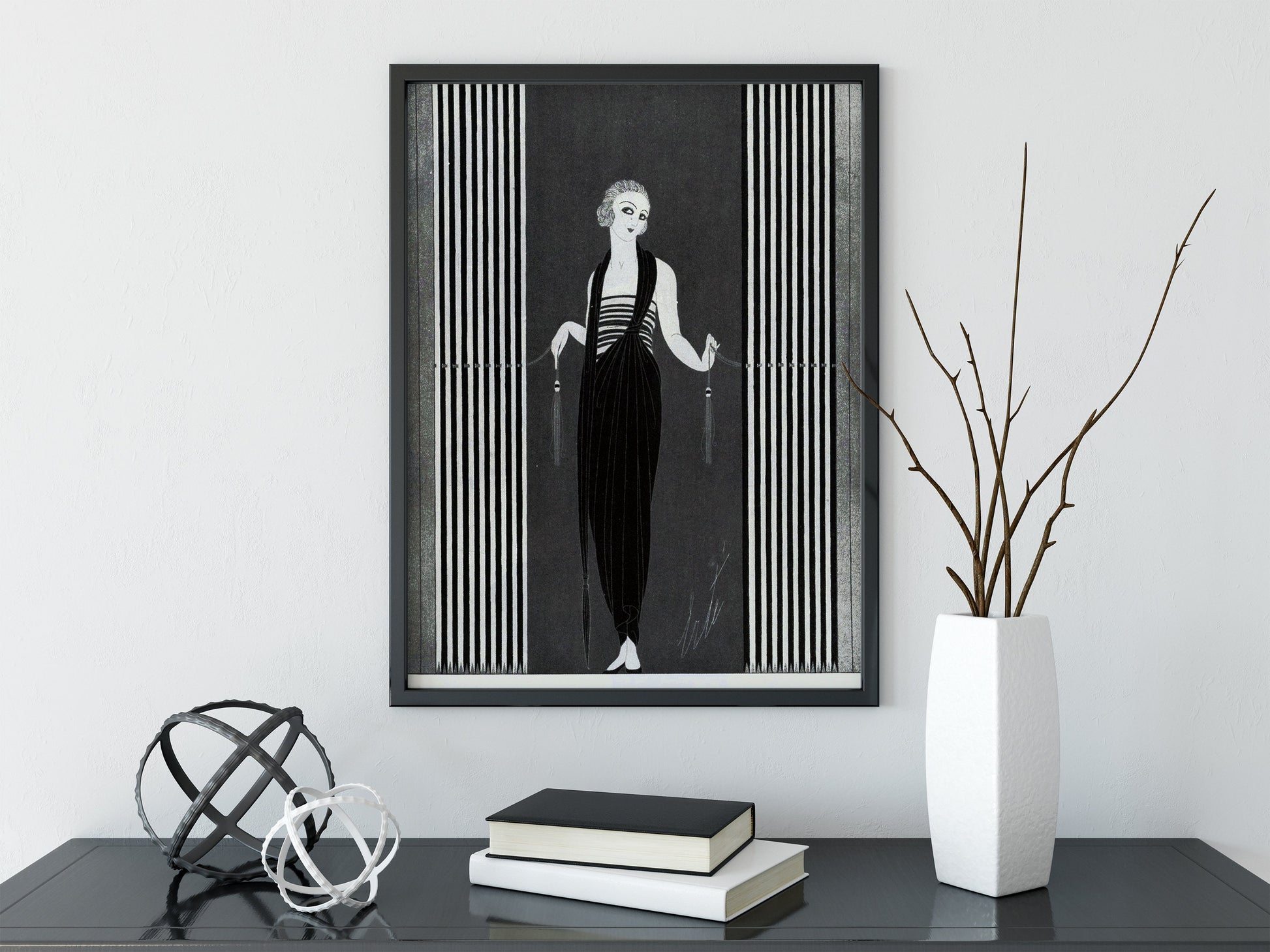 Fashion Magazine Flapper Print - Black and White - Vintage Fashion - Bohemian - Goddess -