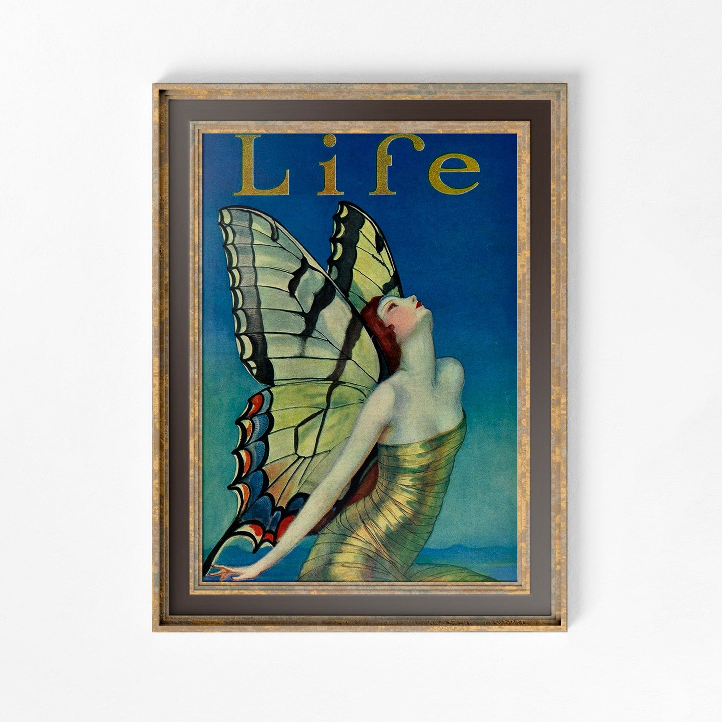 Life Magazine Flapper Print - Butterfly Lady - Vintage Fashion - Bohemian - Goddess Print Large Artwork Hippie Lady