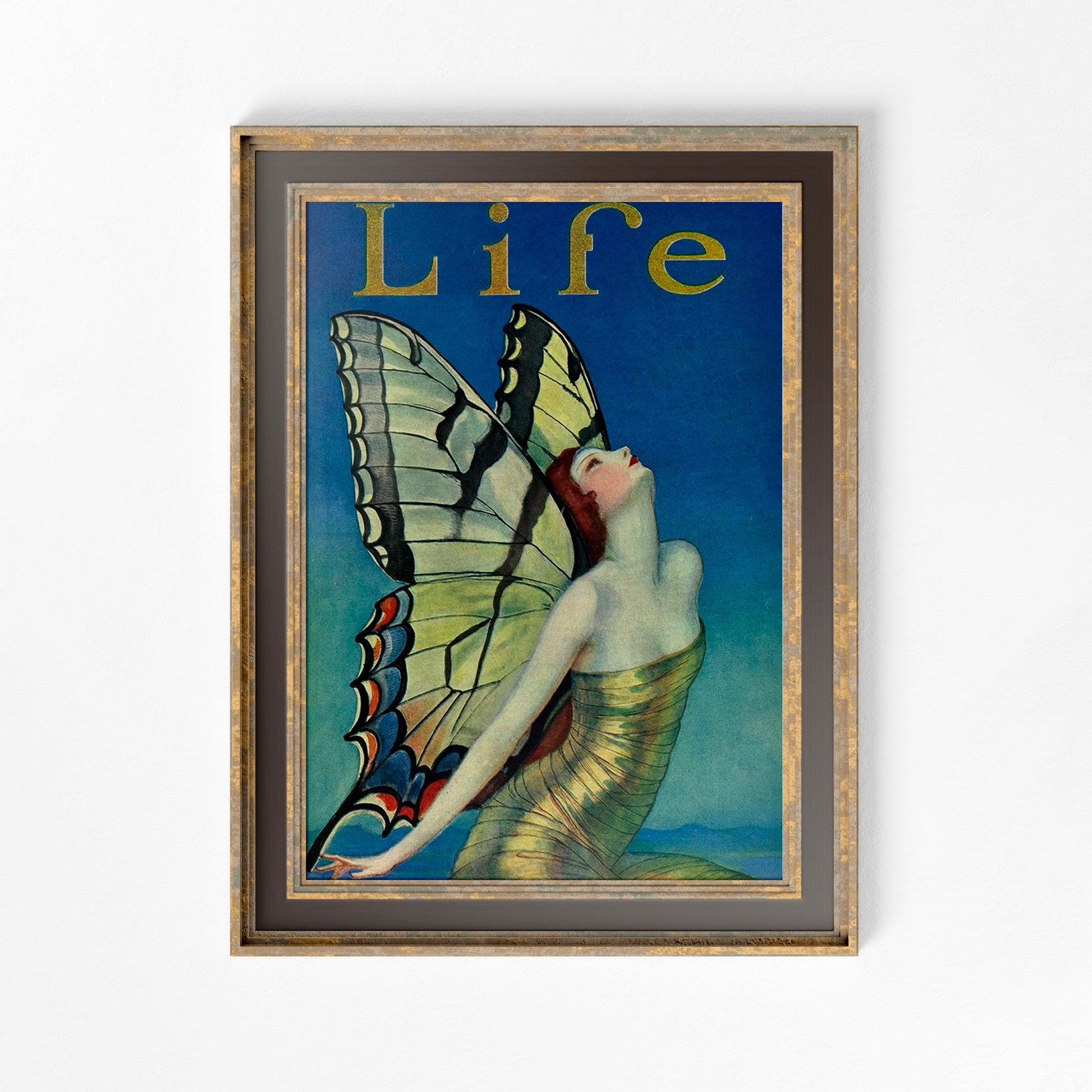 Life Magazine Flapper Print - Butterfly Lady - Vintage Fashion - Bohemian - Goddess Print Large Artwork Hippie Lady