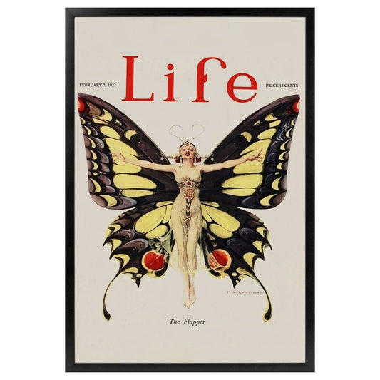 Life Magazine Flapper Print - Butterfly Lady - Poster - Bohemian - Goddess Print Large Artwork Hippie Lady