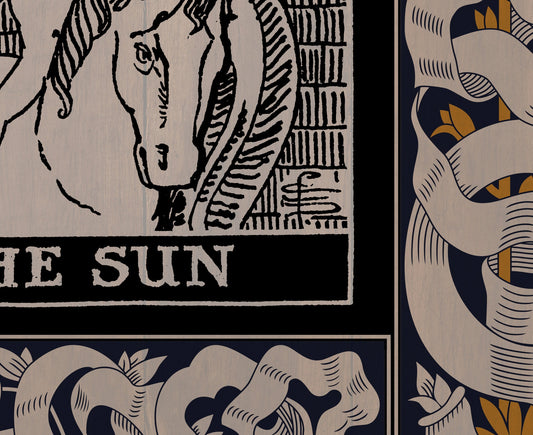 Vintage Sun Tarot Print Art Deco Poster Inspired Nouveau Style Sun Illustration Collectible by My Store