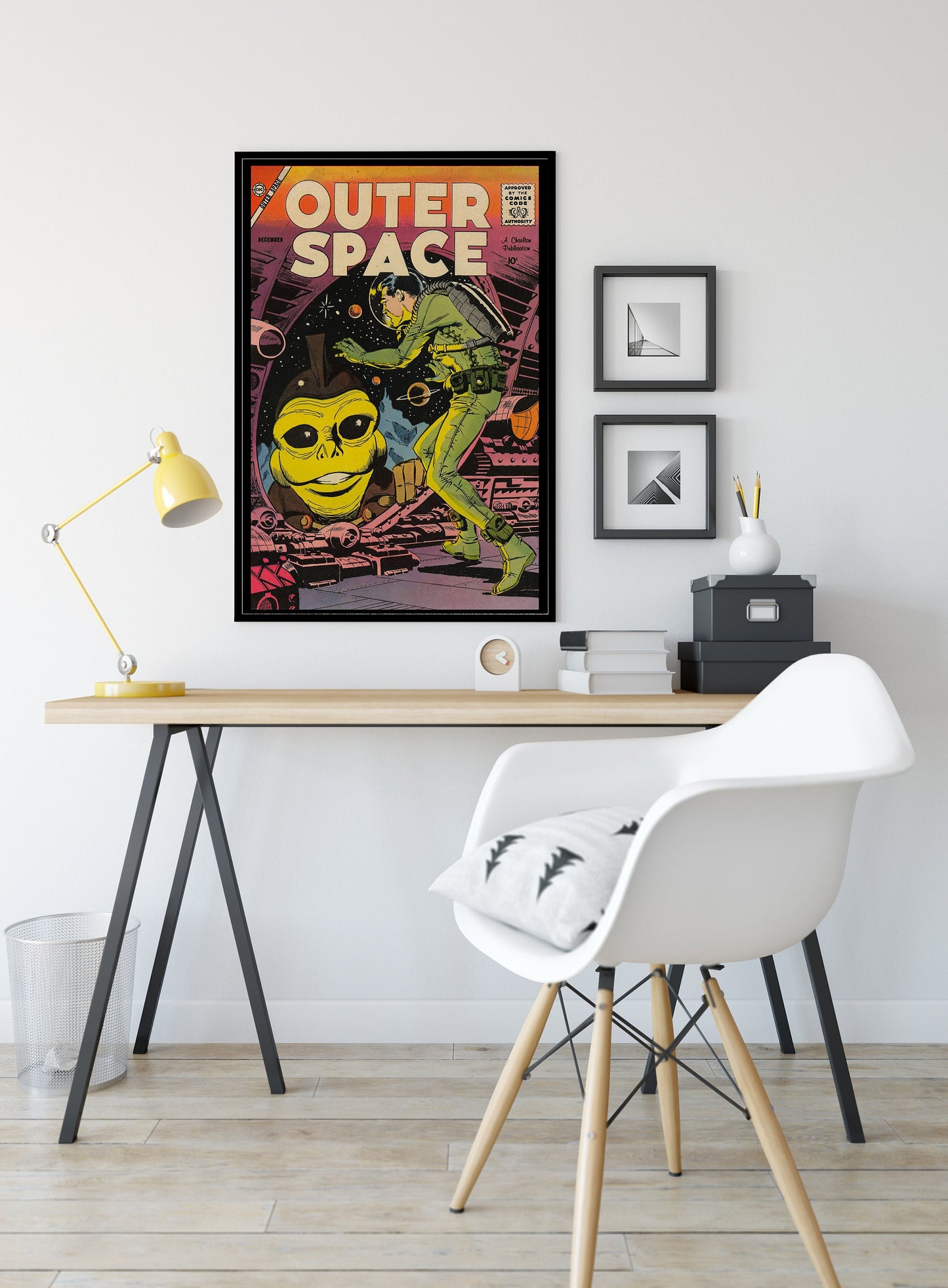 Outer Space Comic Book Cover Issue Poster Vintage Comic Book Art - Comic Book Cover Art Print, No Frame