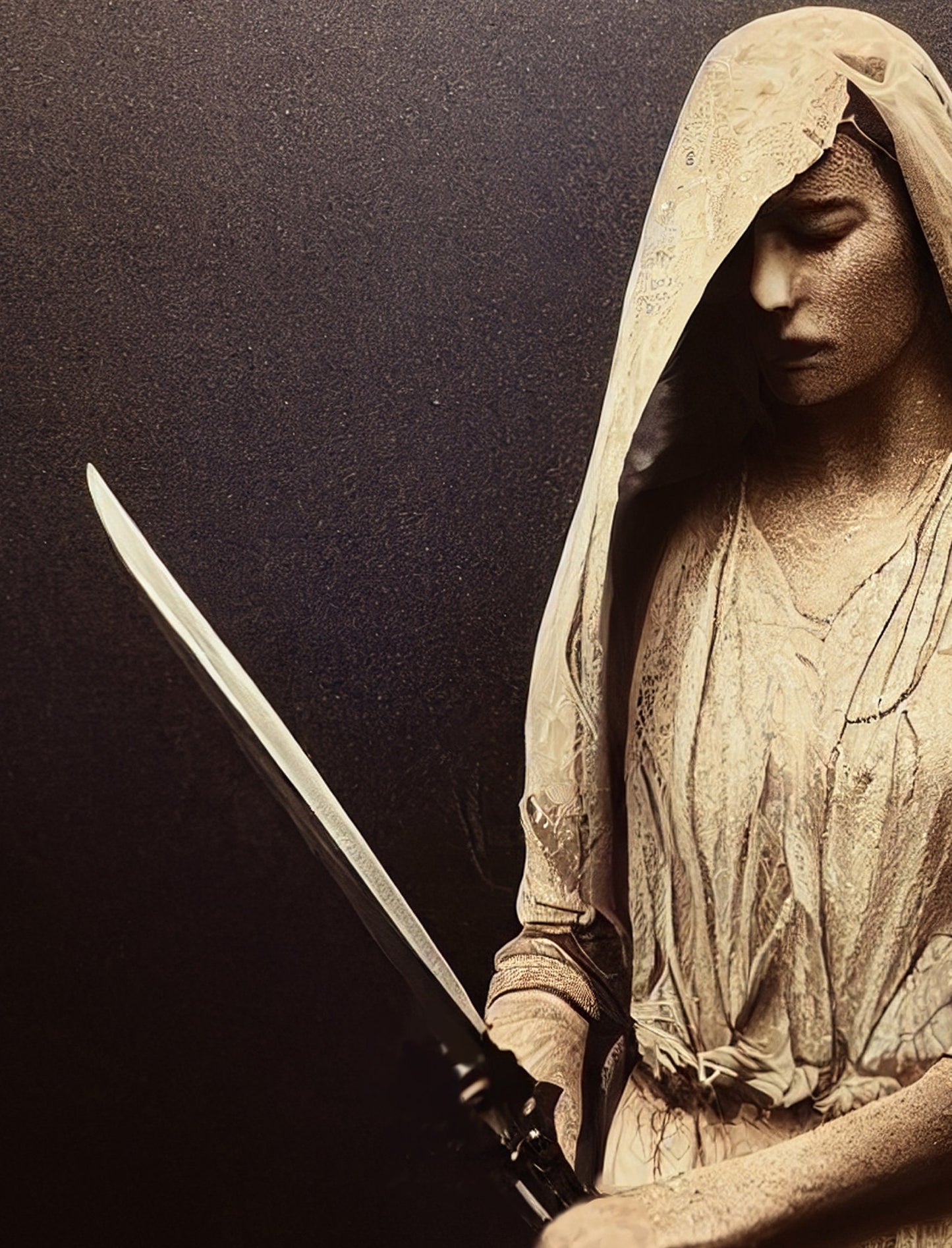 Page Of Swords - Bride of Swords - Tarot Card Print from the Green Menagerie Deck - The Page Of Swords Card Poster, No Frame