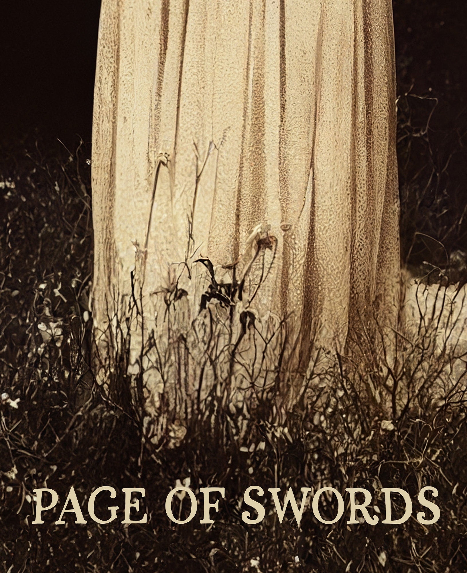 Page Of Swords - Bride of Swords - Tarot Card Print from the Green Menagerie Deck - The Page Of Swords Card Poster, No Frame
