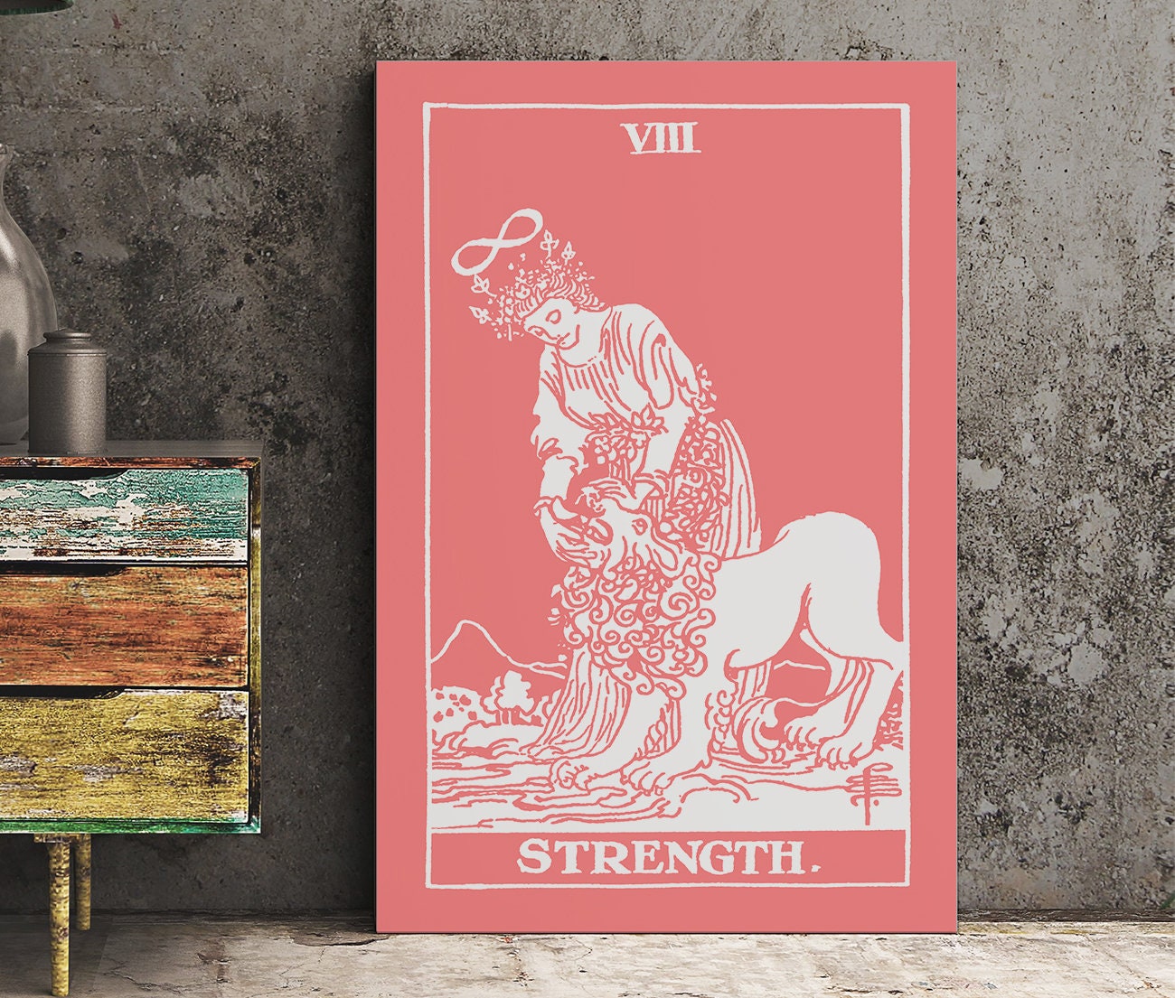 Strength - Tarot Card Print - The Strength Card Poster, No Frame