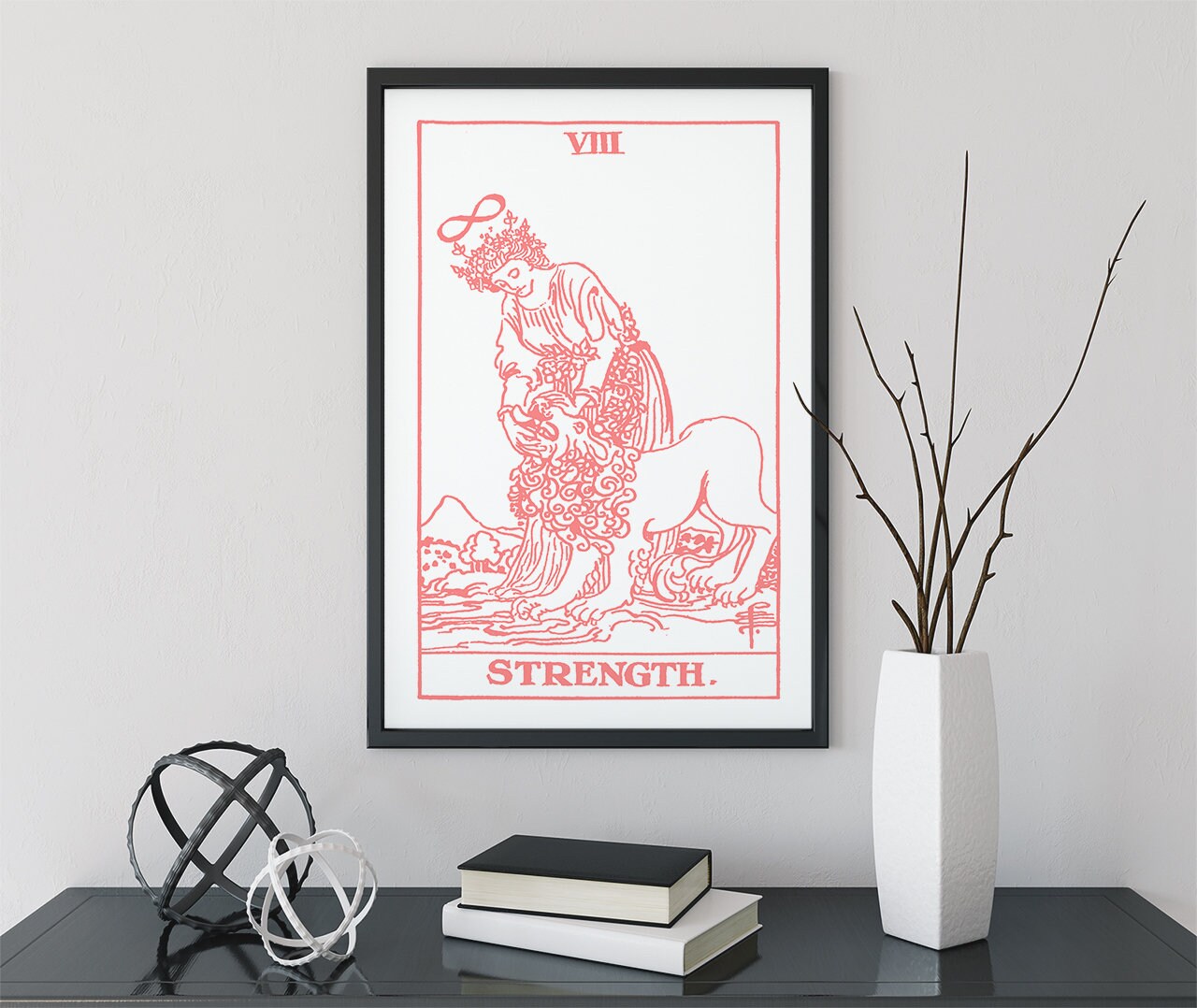 Strength - Tarot Card Print - The Strength Card Poster, No Frame