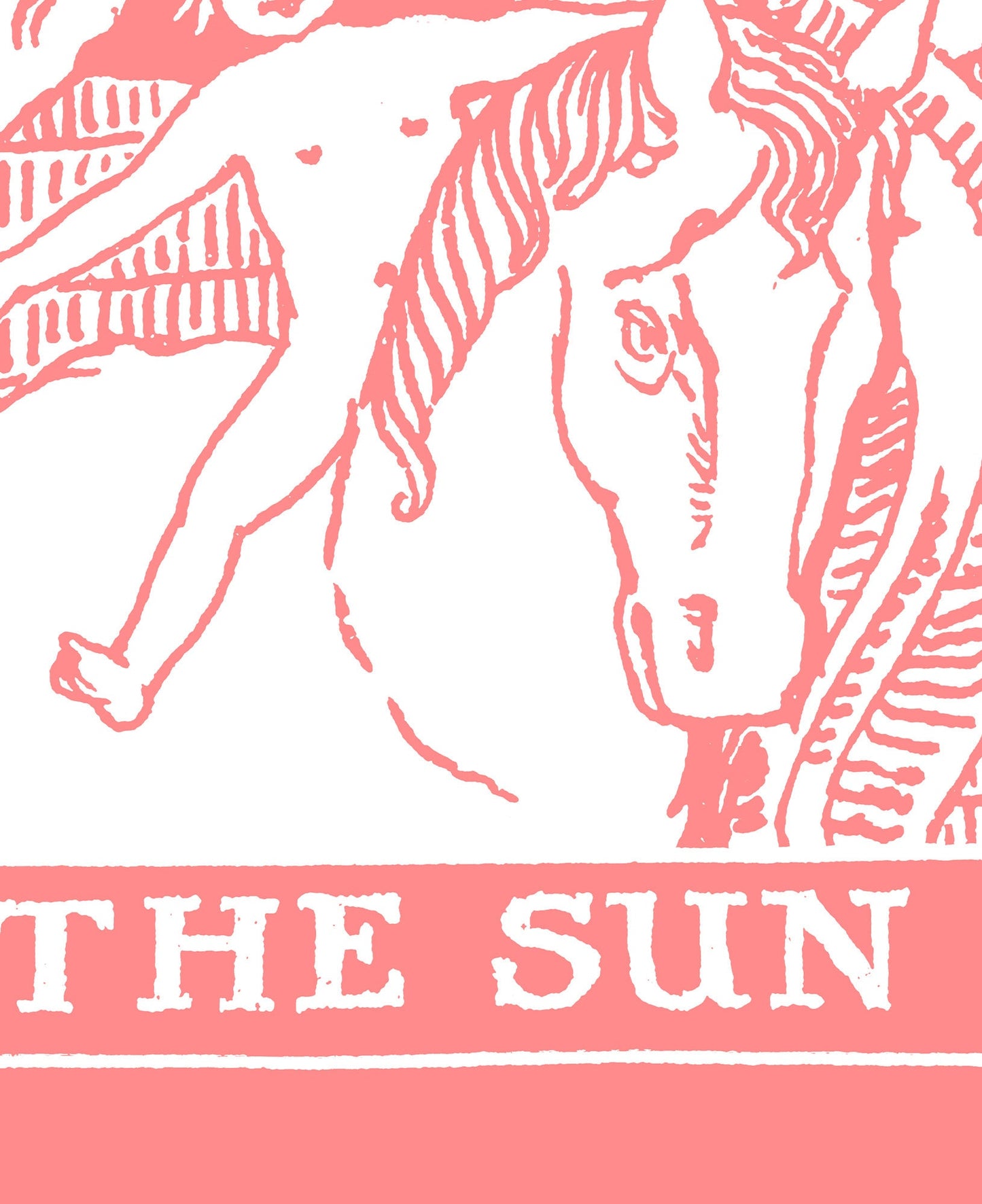 The Sun- Tarot Card Print - The Sun Card Pink and White Poster, No Frame