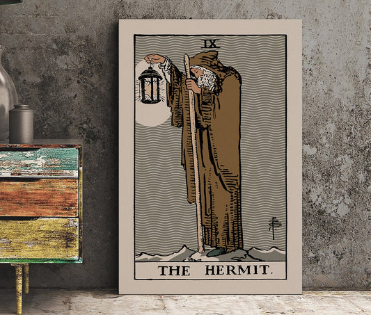 The Hermit - Tarot Card Print - The Hermit Card Neutral Vibe Poster Eclectic Tarot, No Frame