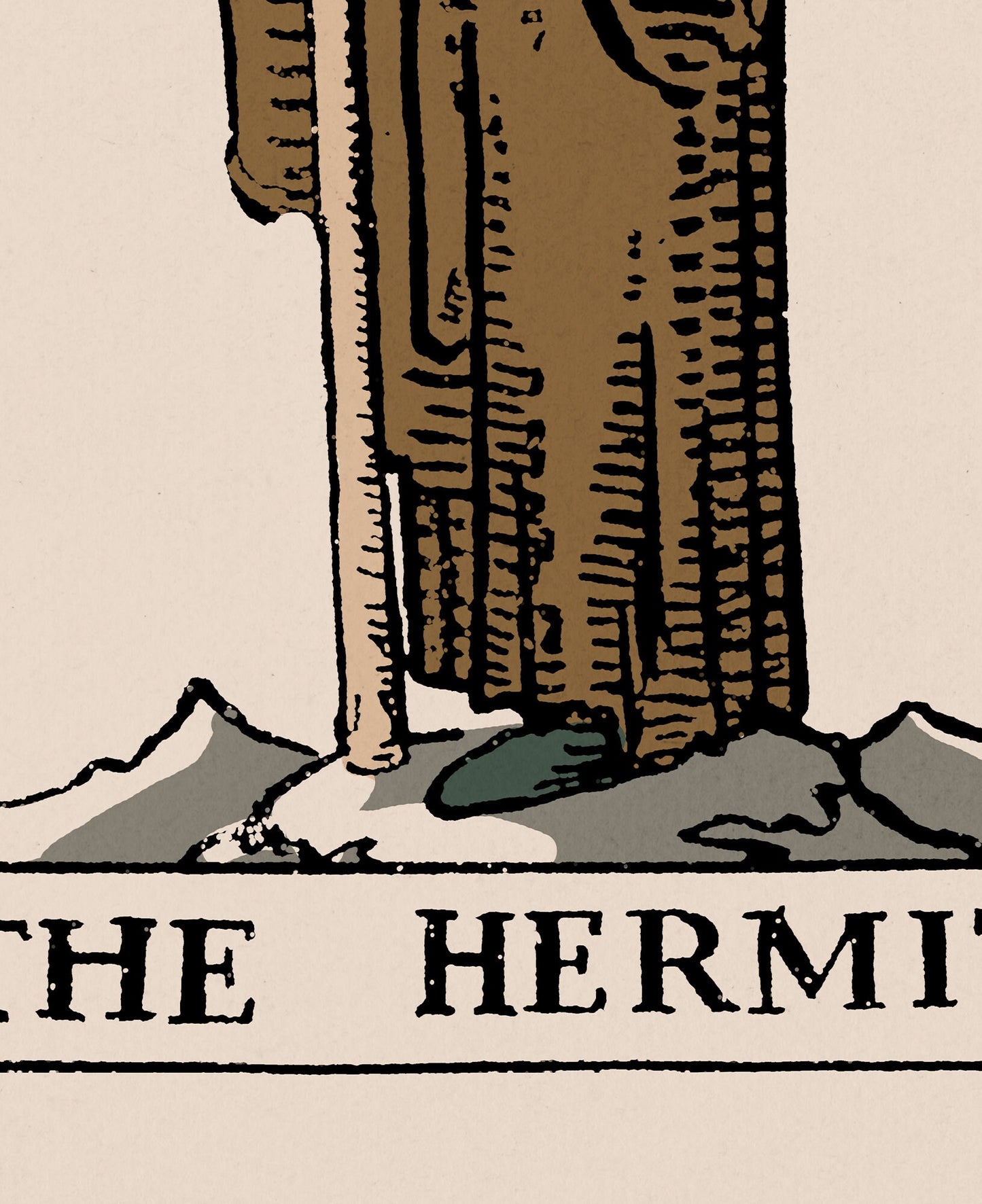 The Hermit - Tarot Card Print - The Hermit Card Neutral Vibe Poster Eclectic Tarot, No Frame