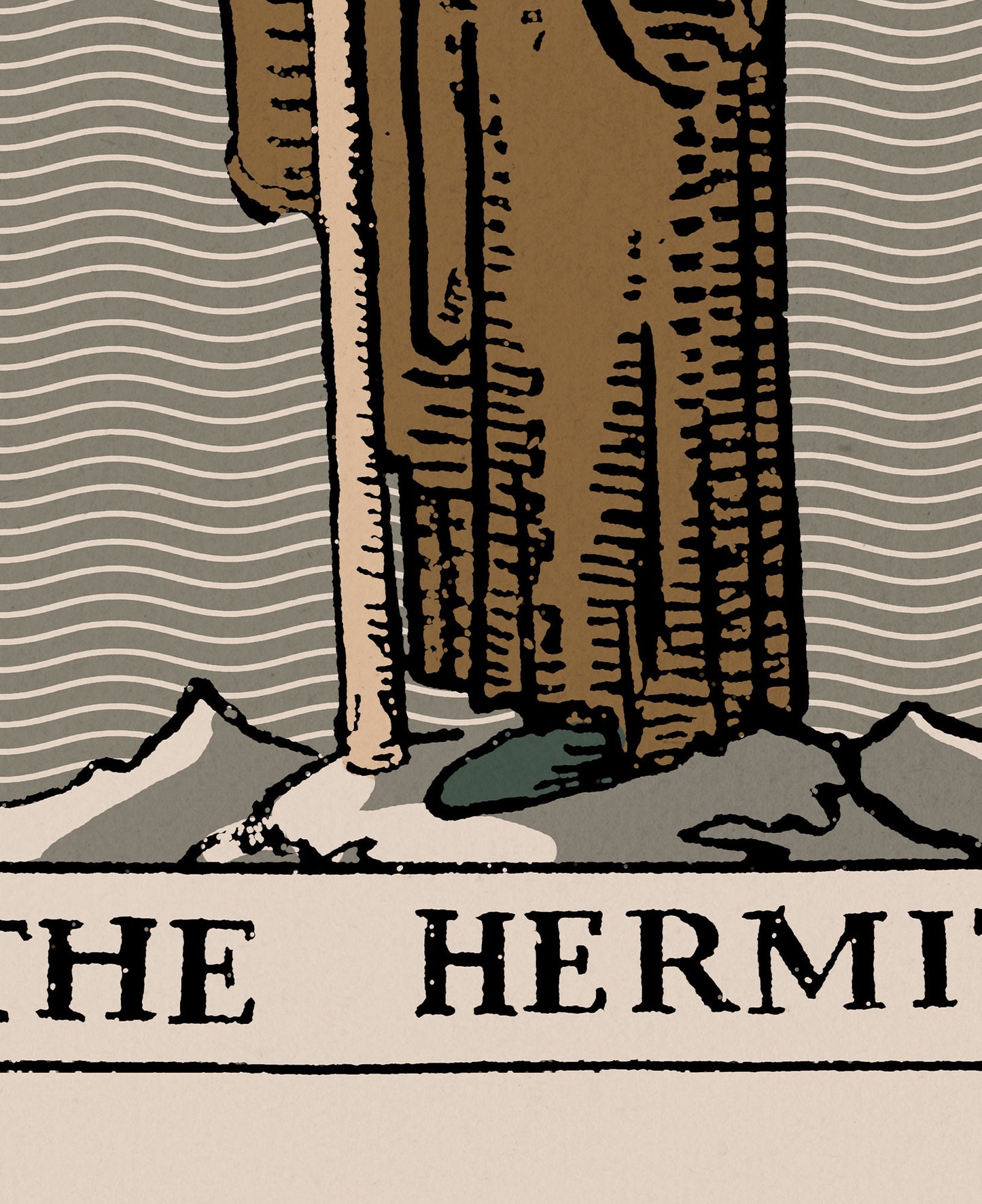 The Hermit - Tarot Card Print - The Hermit Card Neutral Vibe Poster Eclectic Tarot, No Frame