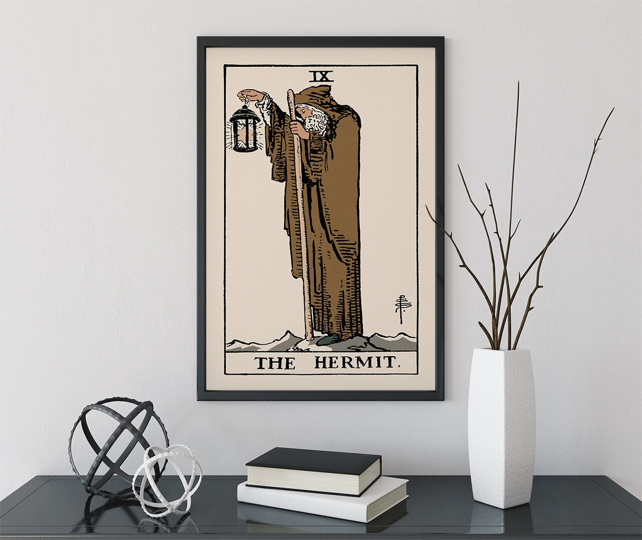 The Hermit - Tarot Card Print - The Hermit Card Neutral Vibe Poster Eclectic Tarot, No Frame