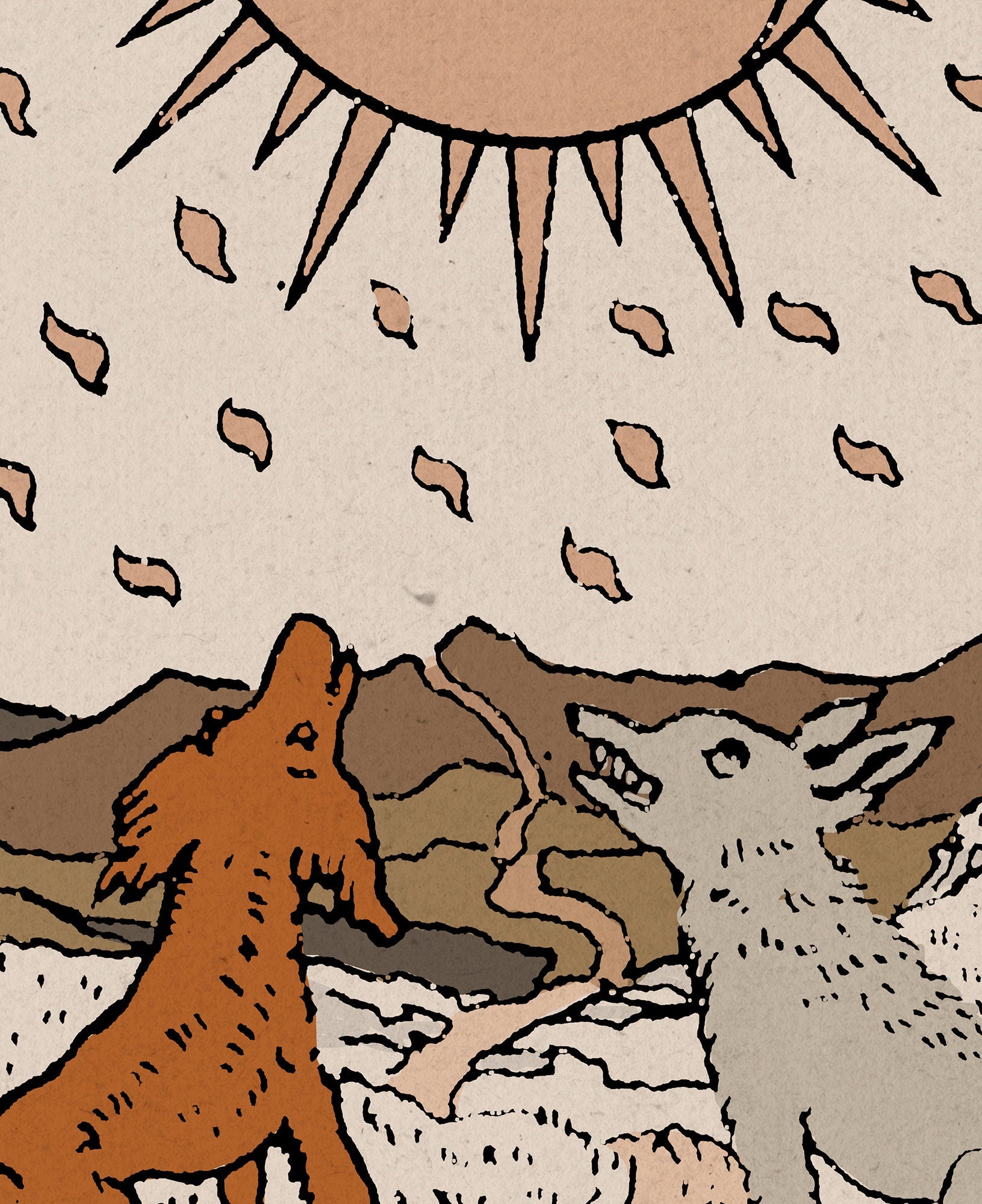 The Moon- Tarot Card Print - The Moon Card Neutral Vibe Poster Eclectic Tarot, No Frame