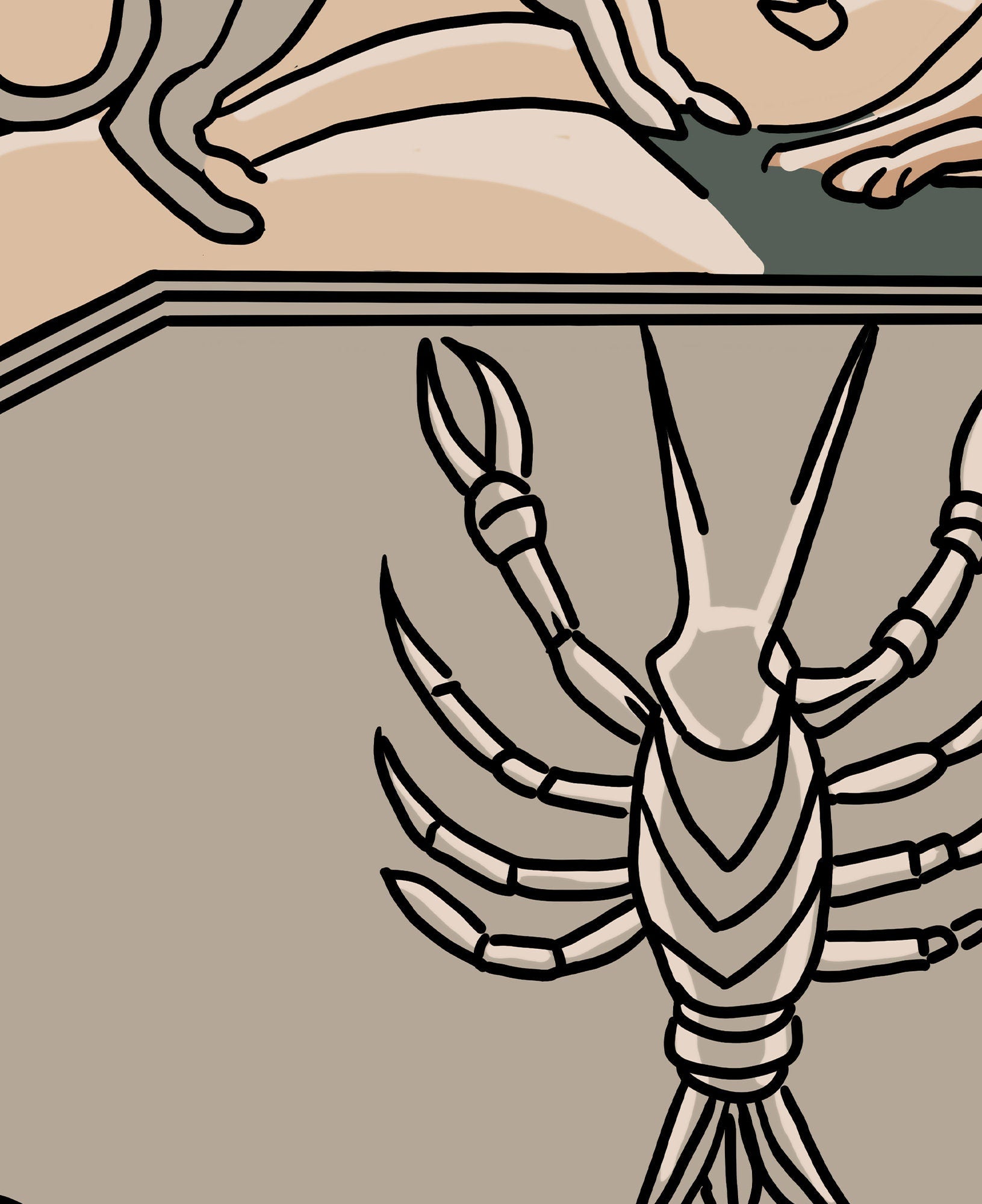 The Moon- Tarot de Marseille Card Print - The Moon Card Neutral Vibe Poster Eclectic Tarot, No Frame