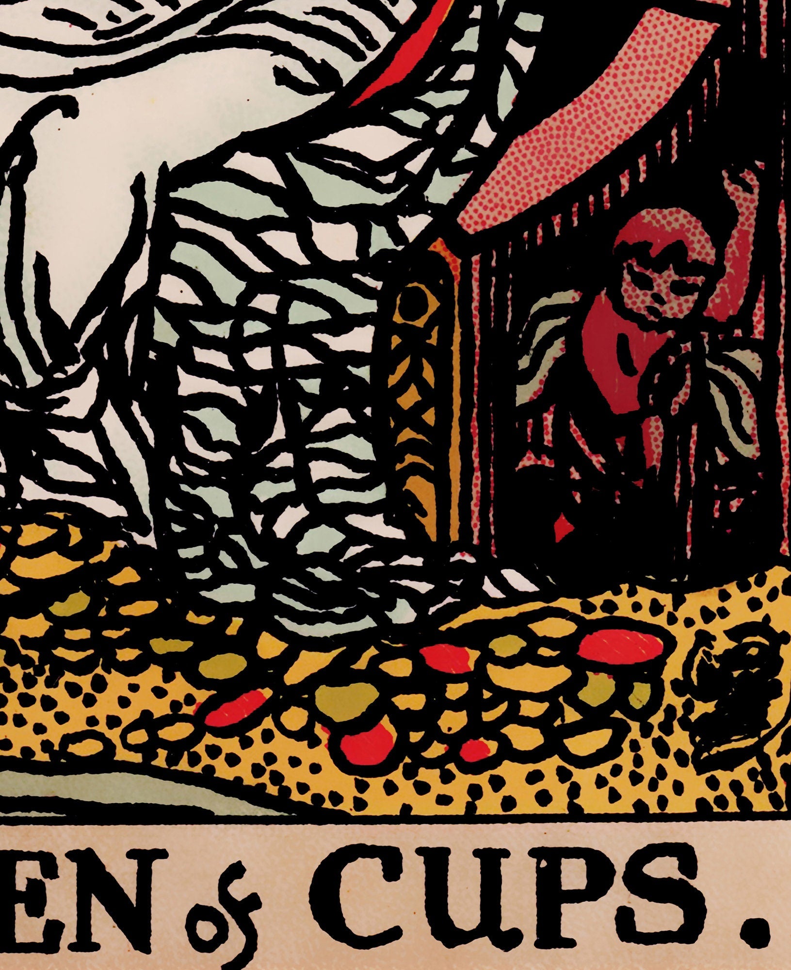 Queen of Cups- Tarot Card Print - The Queen of Cups Card Poster, No Frame