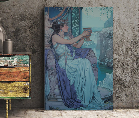 Queen of Cups - Tarot Card Print - The Queen of Cups Poster, No Frame