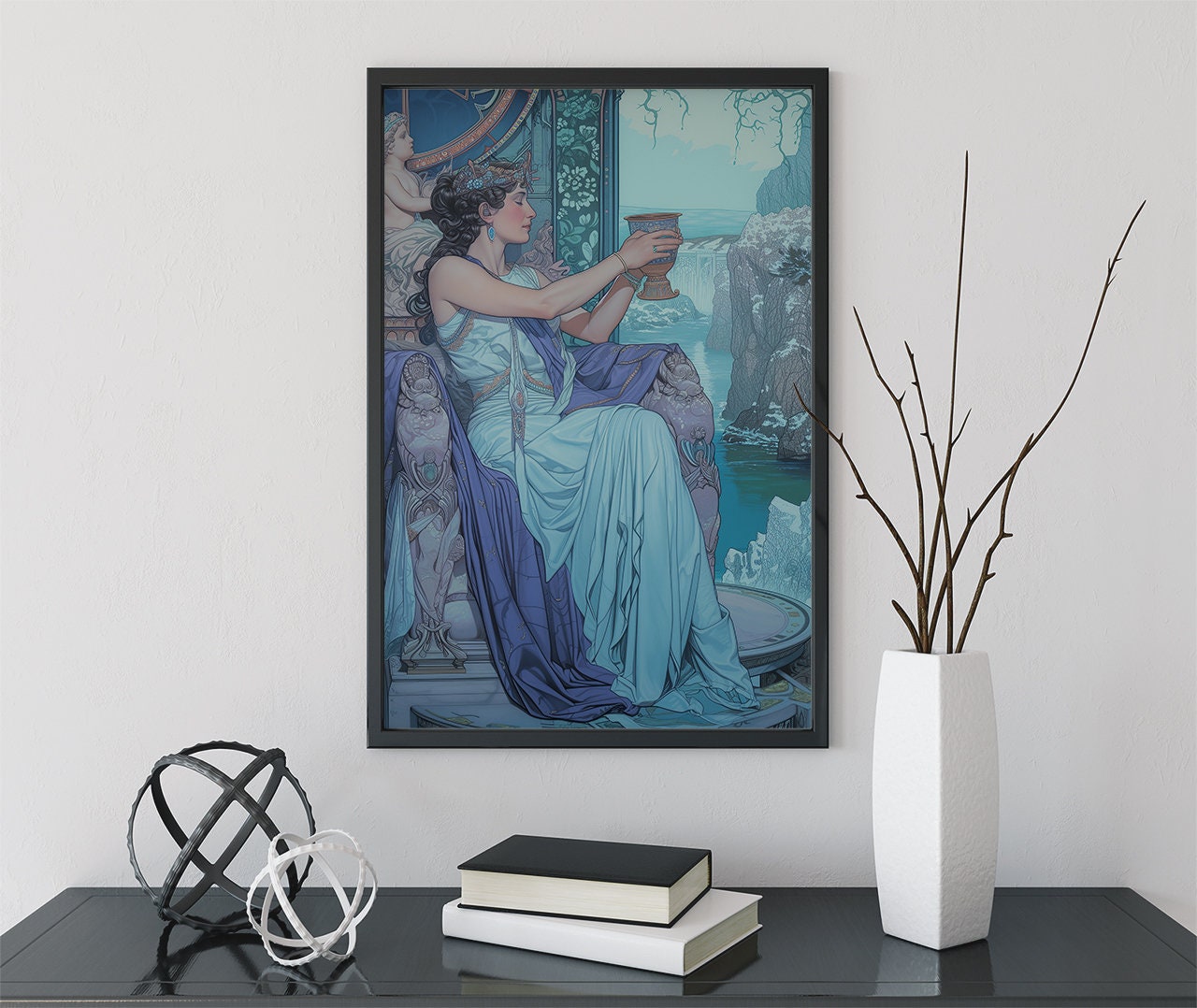 Queen of Cups - Tarot Card Print - The Queen of Cups Poster, No Frame