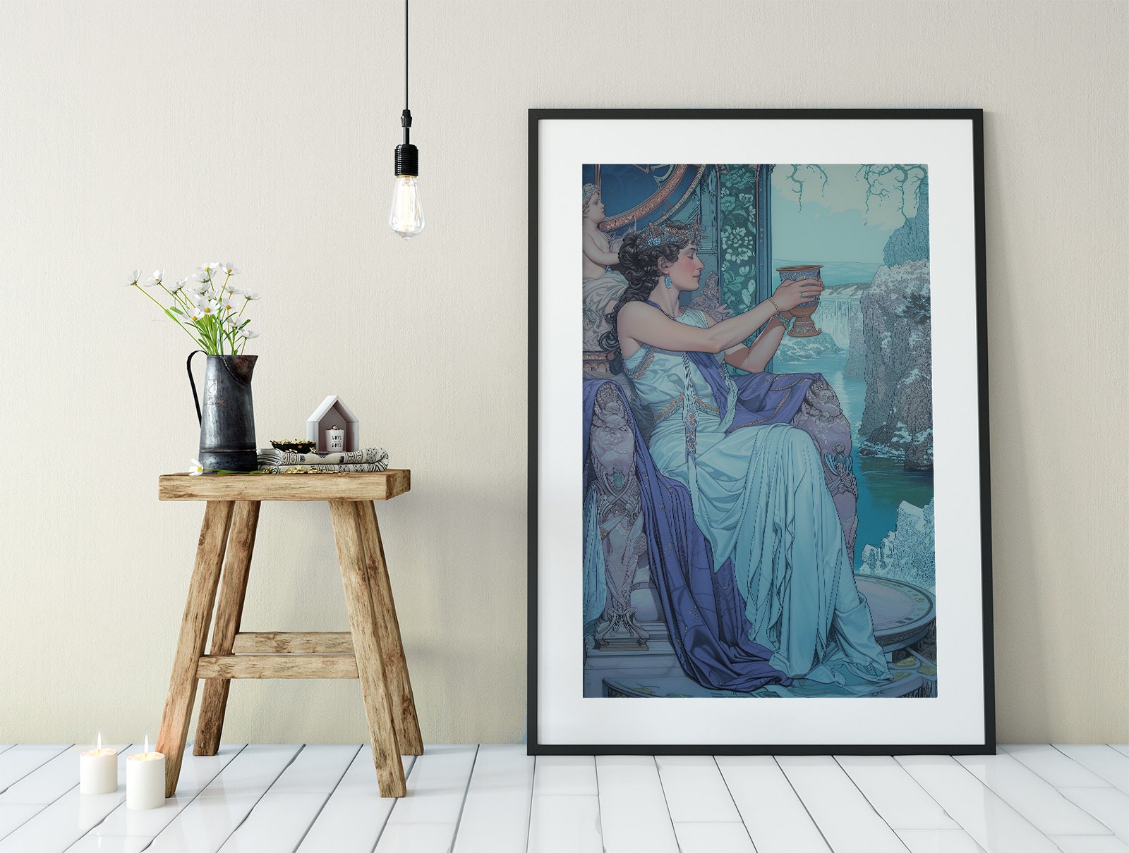 Queen of Cups - Tarot Card Print - The Queen of Cups Poster, No Frame