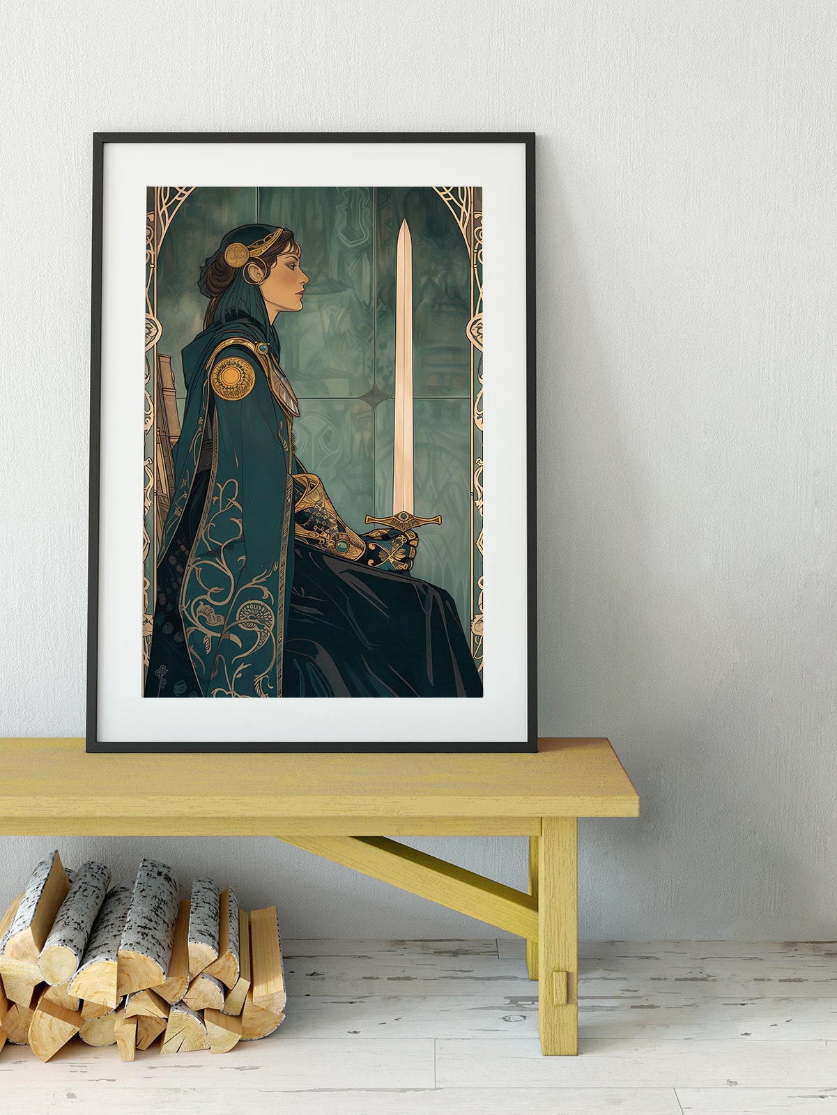 Queen Of Swords- Tarot Card Poster - The Queen Of Swords Card Print, No Frame
