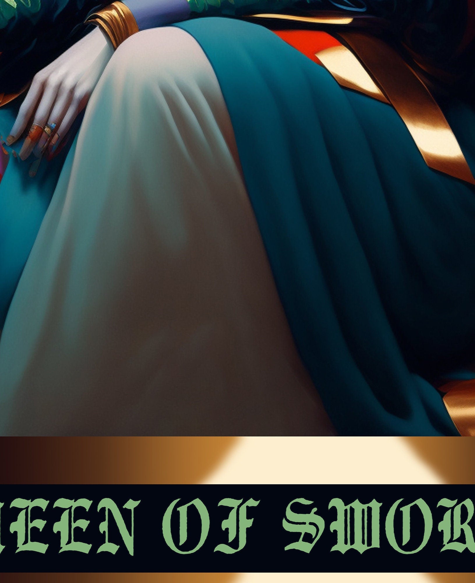 Queen Of Swords- Tarot Card Poster - The Queen Of Swords Card Print, No Frame