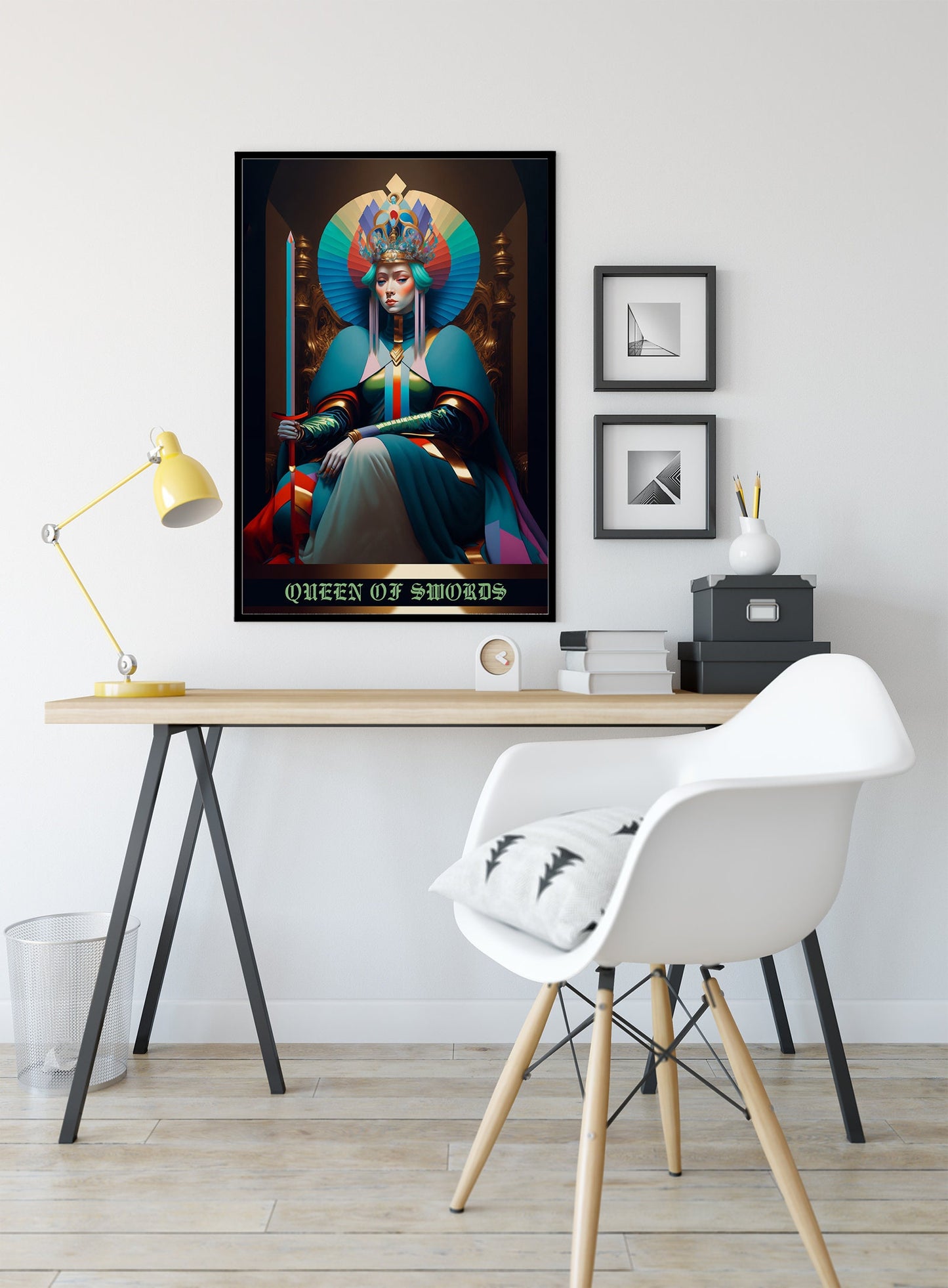 Queen Of Swords- Tarot Card Poster - The Queen Of Swords Card Print, No Frame