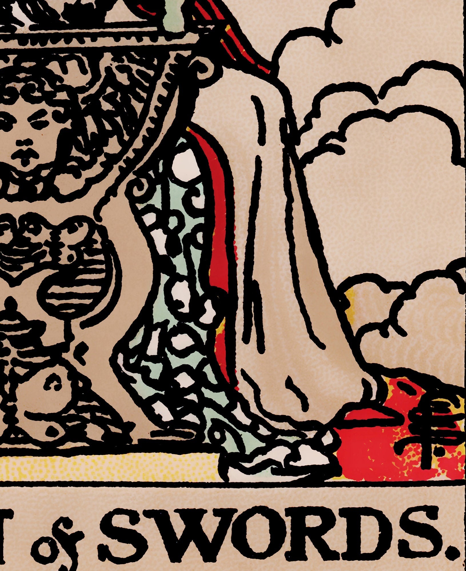 Queen Of Swords- Tarot Card Print - The Queen Of Swords Card Poster, No Frame