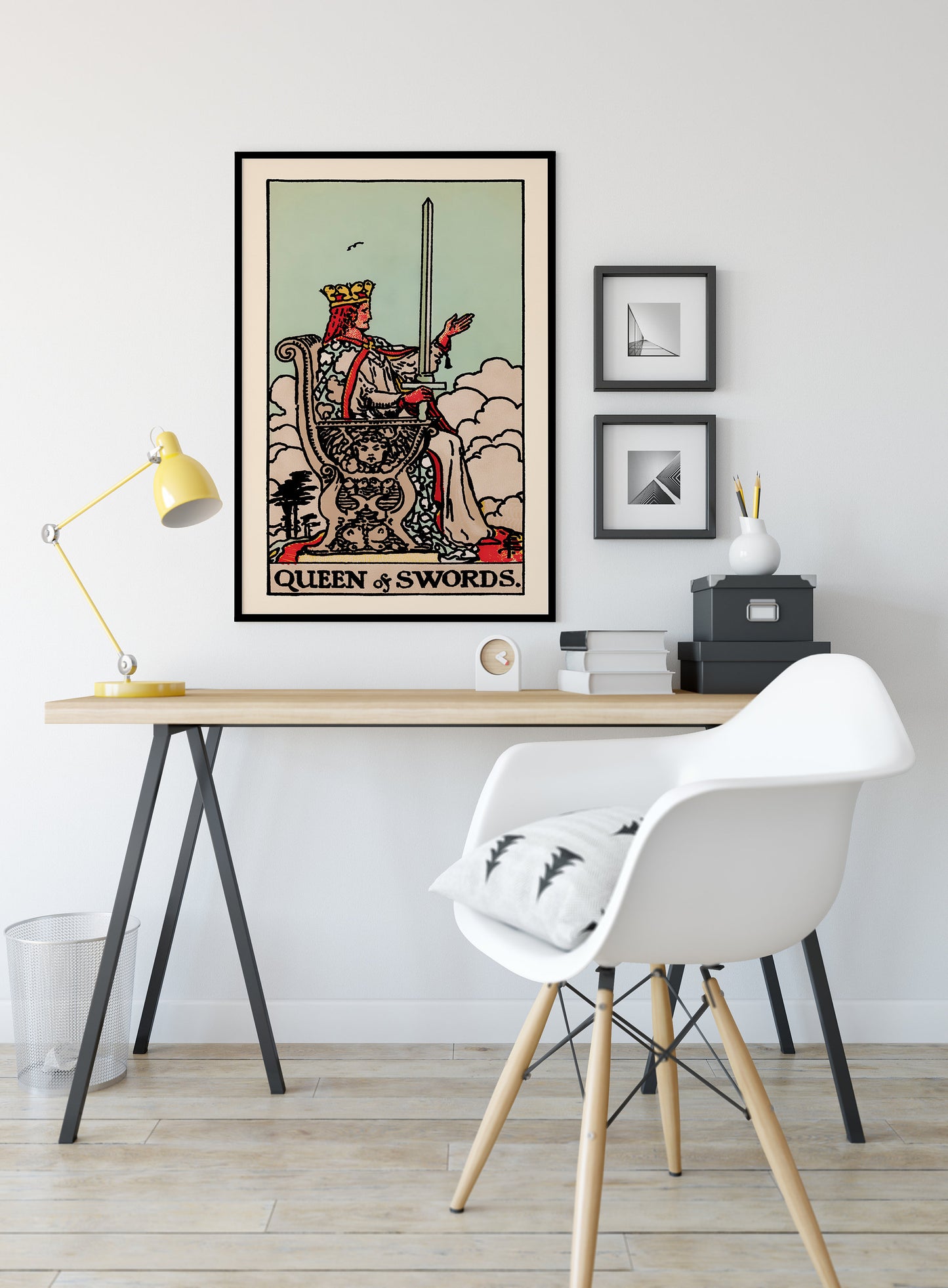 Queen Of Swords- Tarot Card Print - The Queen Of Swords Card Poster, No Frame