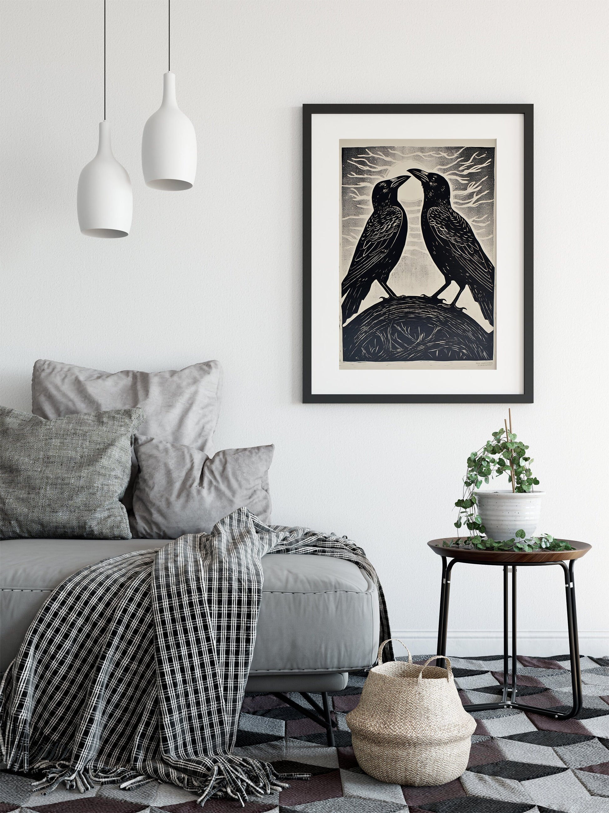 Raven Print - Crow Spirit Poster - Ravens and Sun