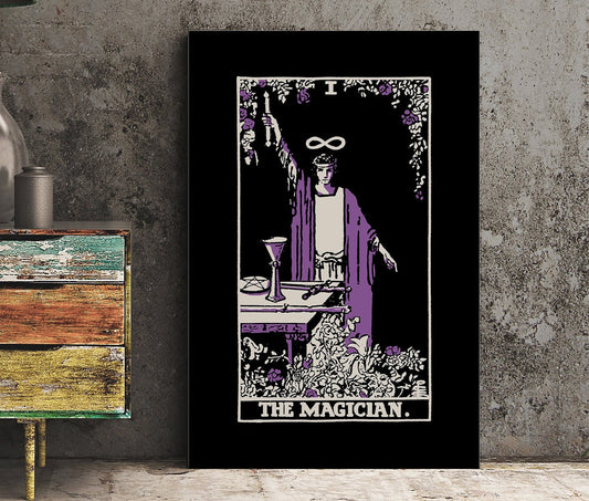 The Magician Tarot Card Three Color Print Poster No Frame Wall Art For Tarot Lovers by My Store