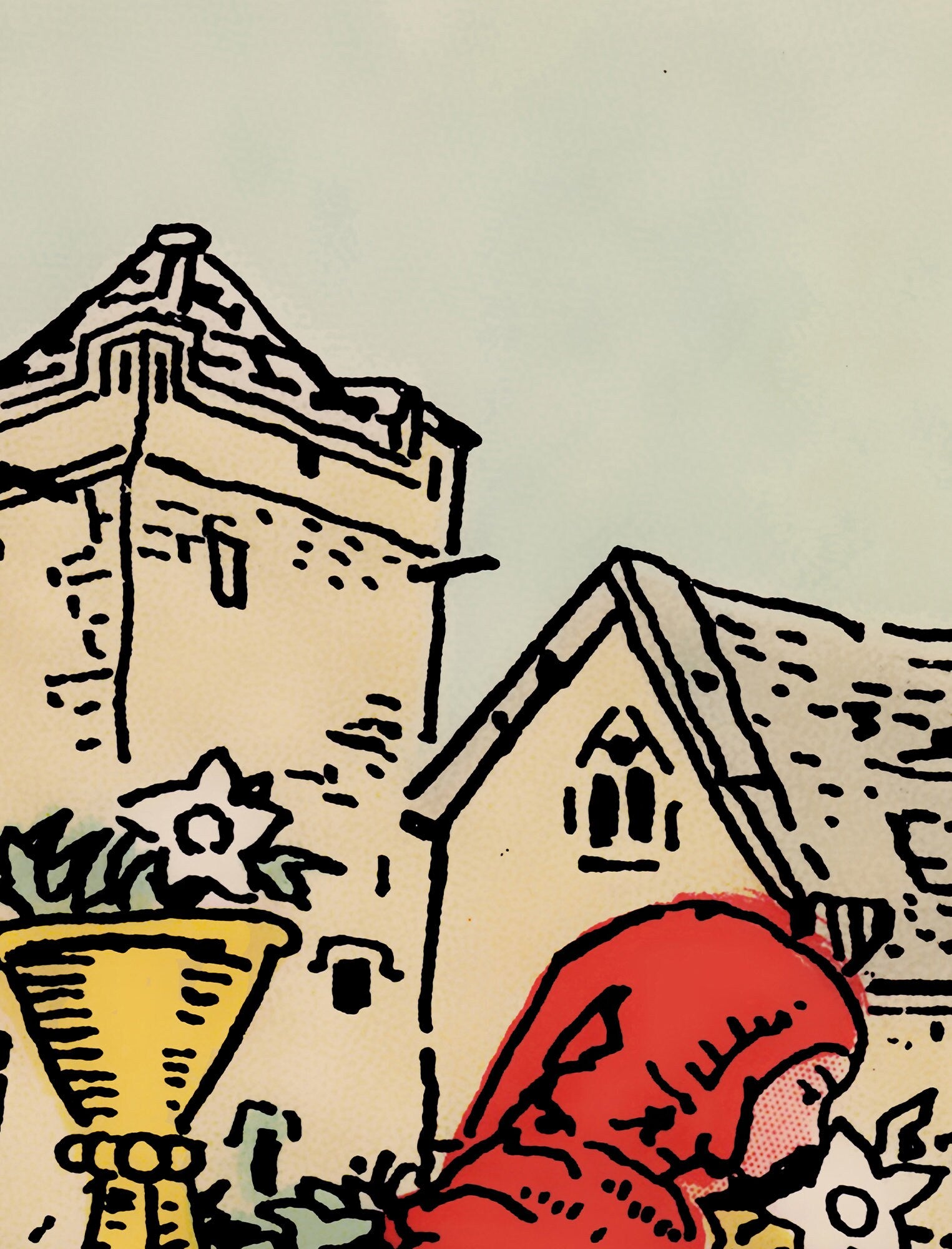 Six Of Cups- Tarot Card Print - The 6 Of Cups Card Poster, No Frame