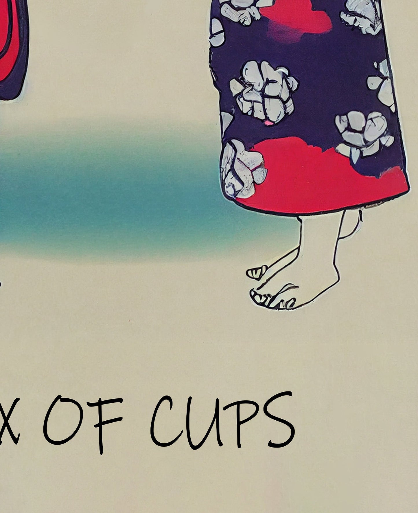 Six Of Cups- Tarot Card Print From the Green Menagerie Deck - The 6 Of Cups Card Poster, No Frame