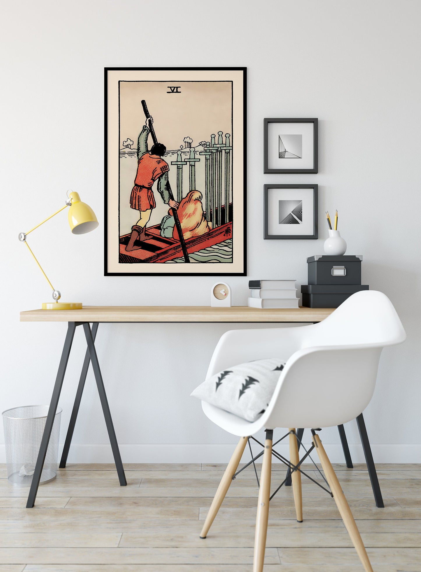 Six Of Swords- Tarot Card Print - The 6 Of Swords Card Poster, No Frame