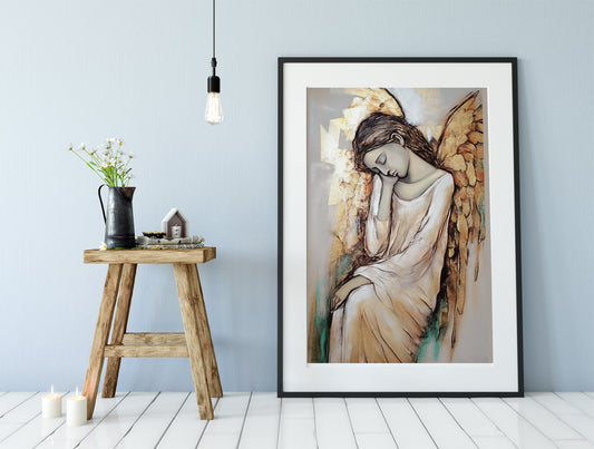 Sleeping Angel Print Goddess Dreamy Bohemian Artwork by My Store