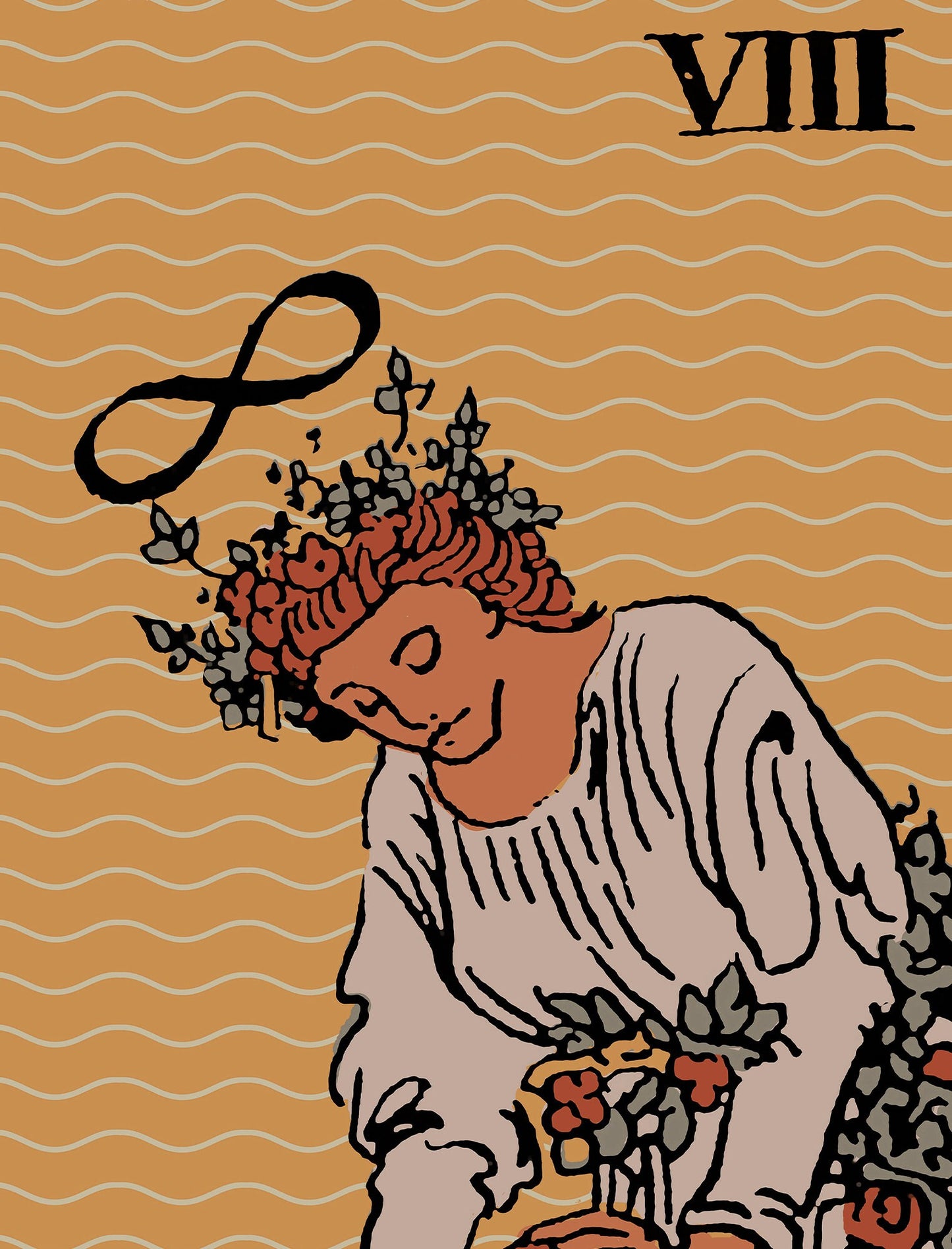 Strength - Tarot Card Print - The Strength Card Darker Colorway Poster, No Frame