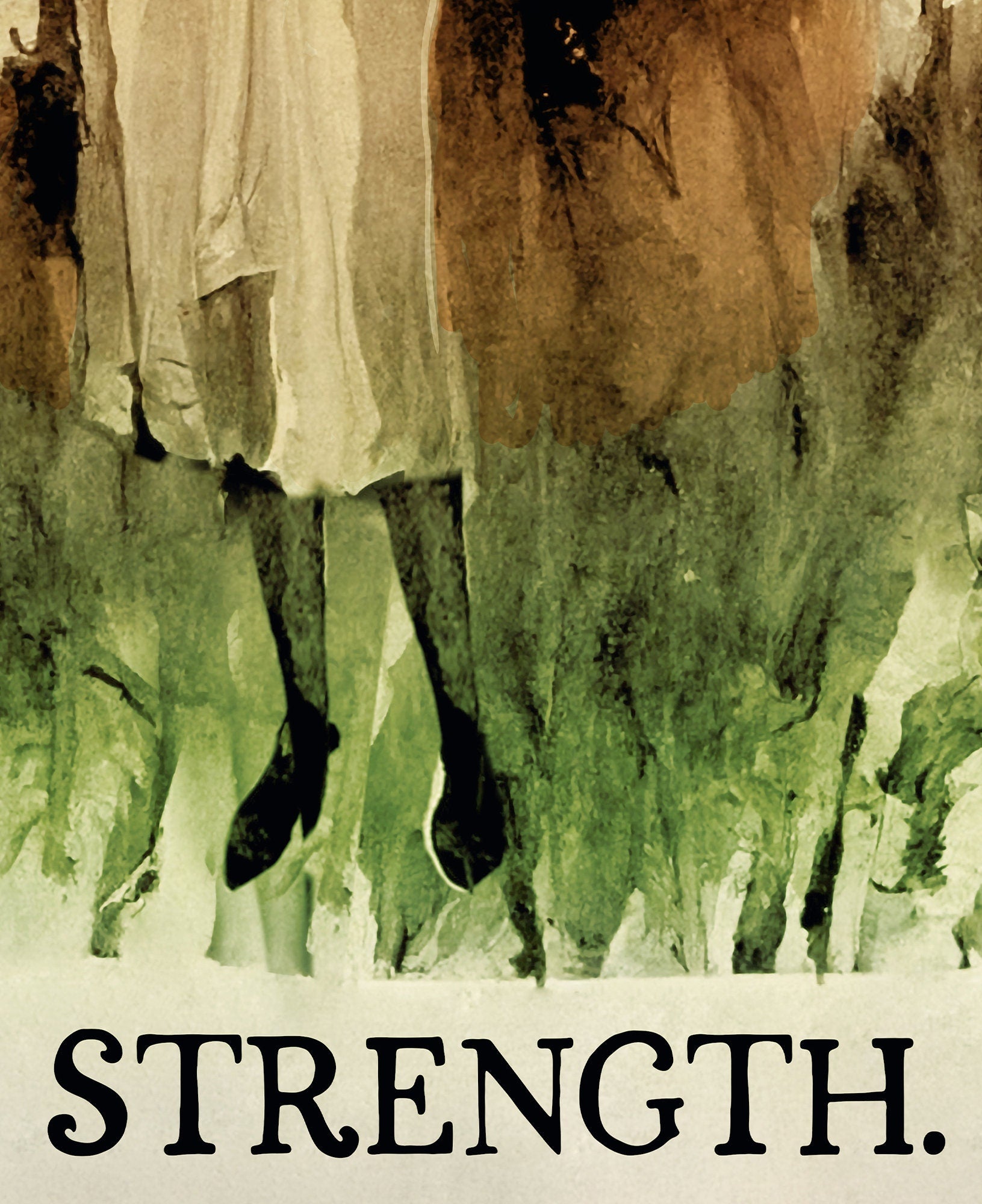 Strength- Tarot Card Print from the Green Menagerie Tarot - The Strength Card Ink Wash Poster, No Frame