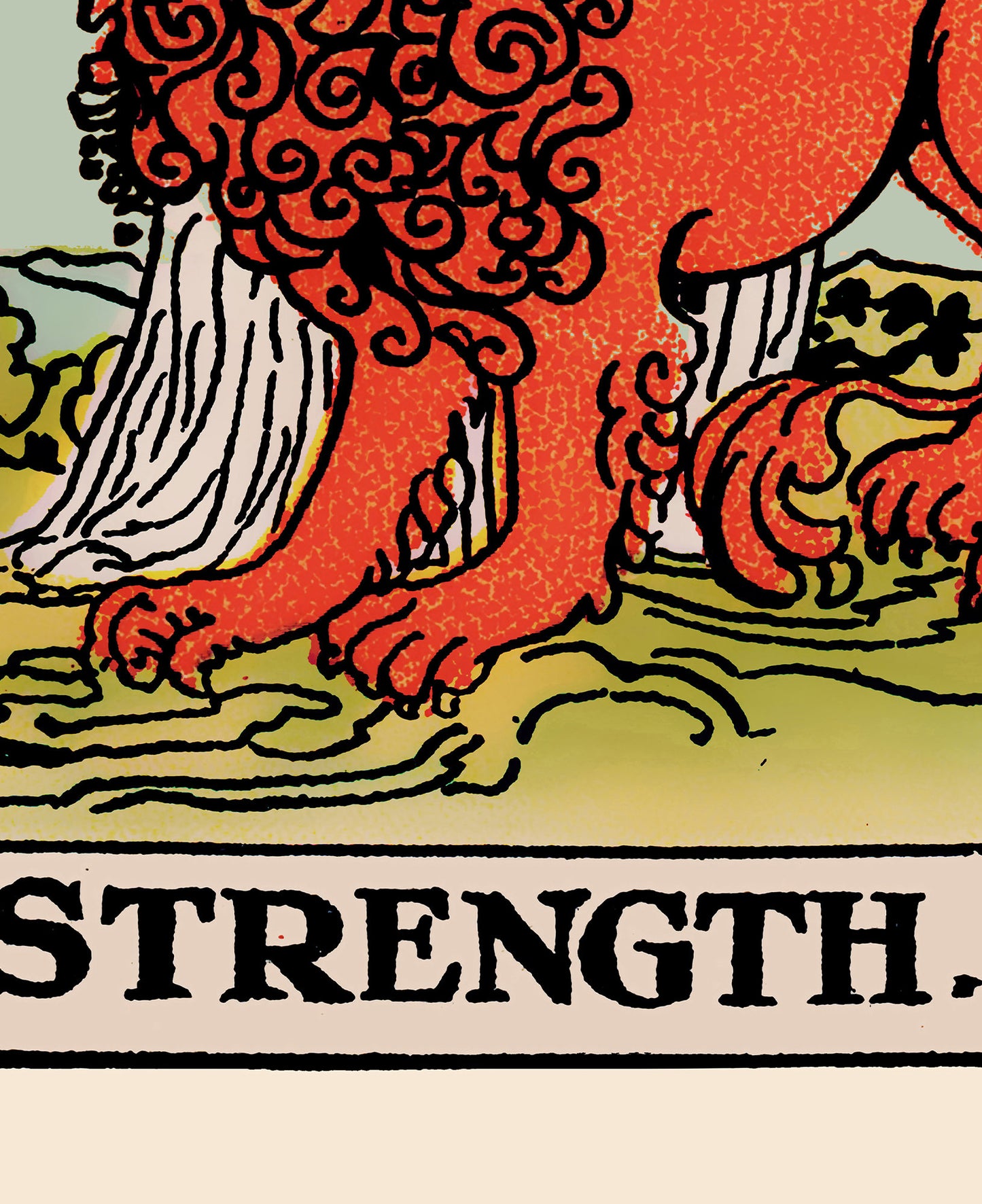 Strength - Tarot Card Print - The Strength Blue Sky Card Poster, No Frame
