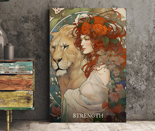Strength - Tarot Card Print - The Strength Card Poster, No Frame