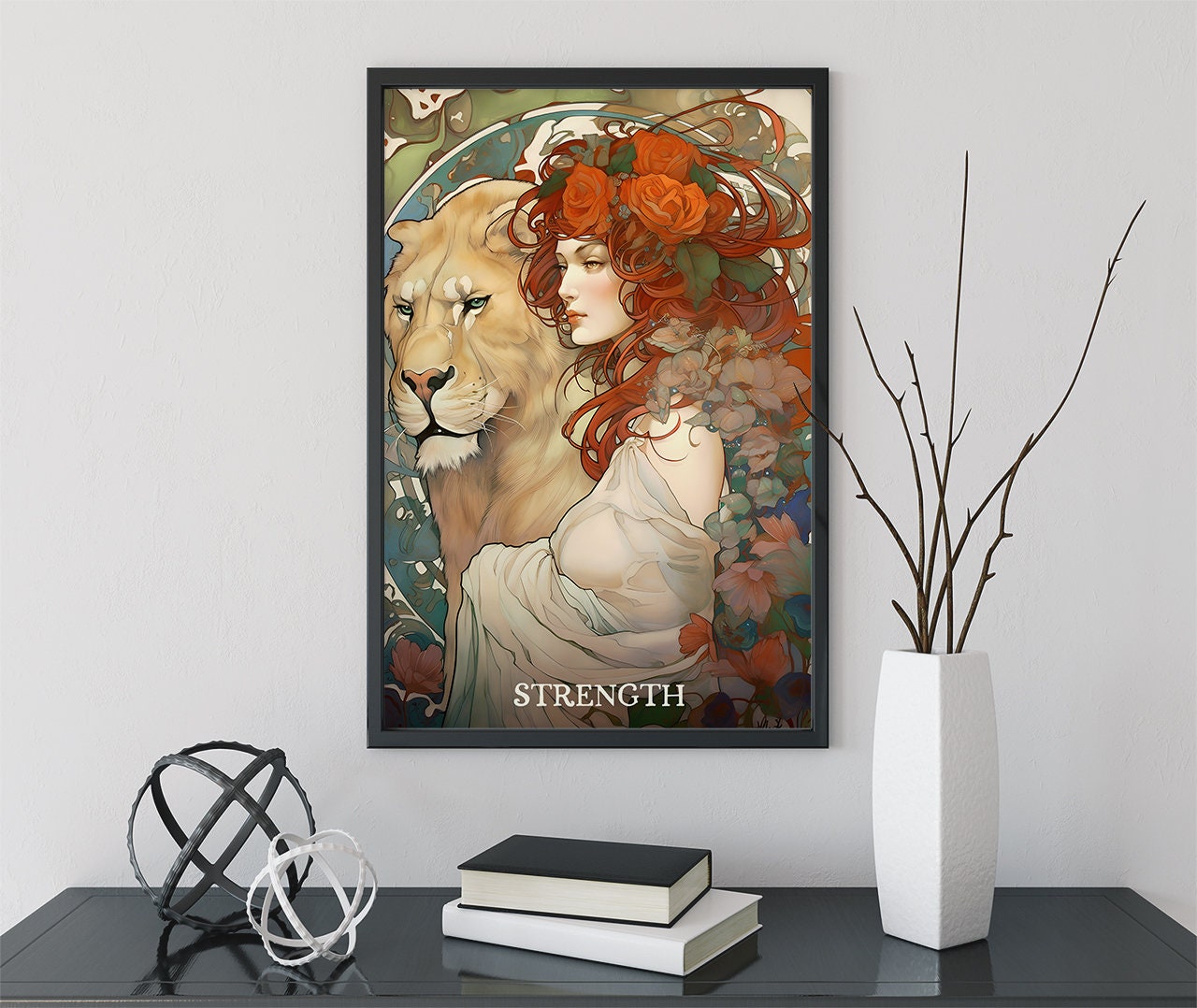 Strength - Tarot Card Print - The Strength Card Poster, No Frame