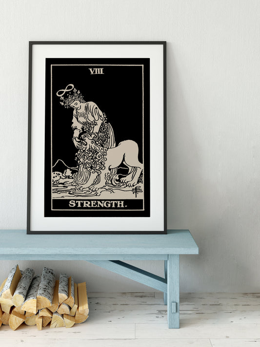 Strength - Tarot Card Print - The Strength Card Poster, No Frame