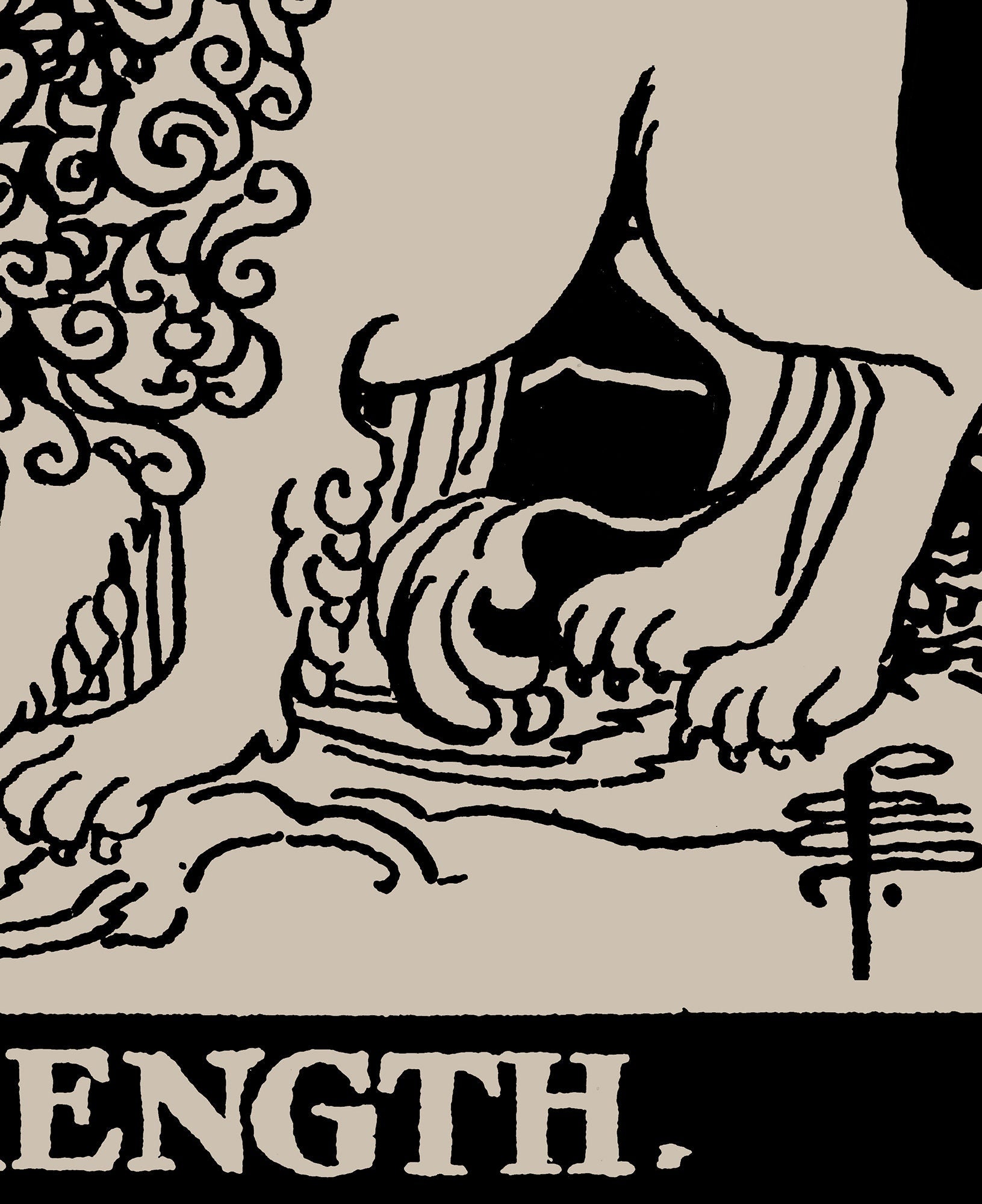 Strength - Tarot Card Print - The Strength Card Poster, No Frame