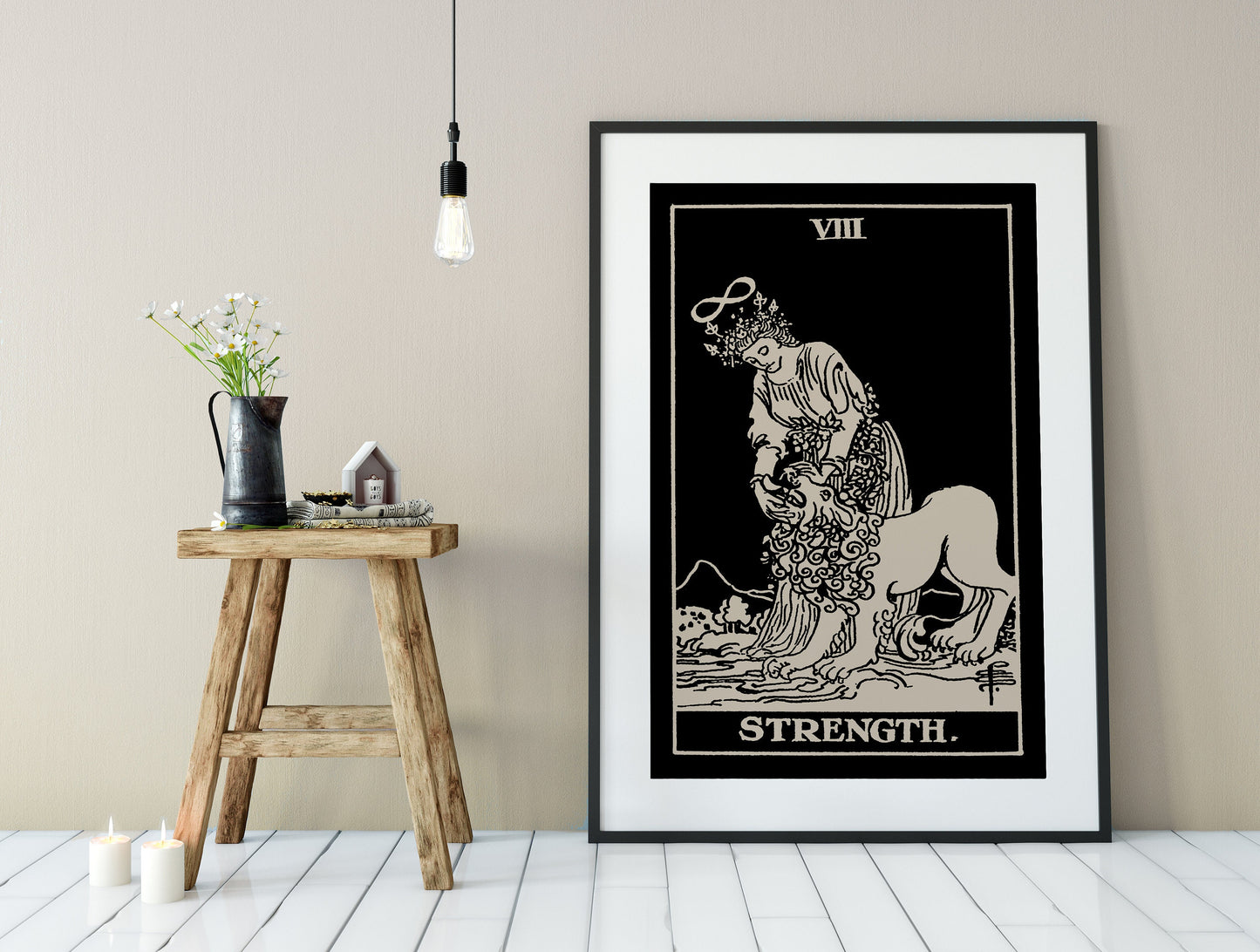 Strength - Tarot Card Print - The Strength Card Poster, No Frame