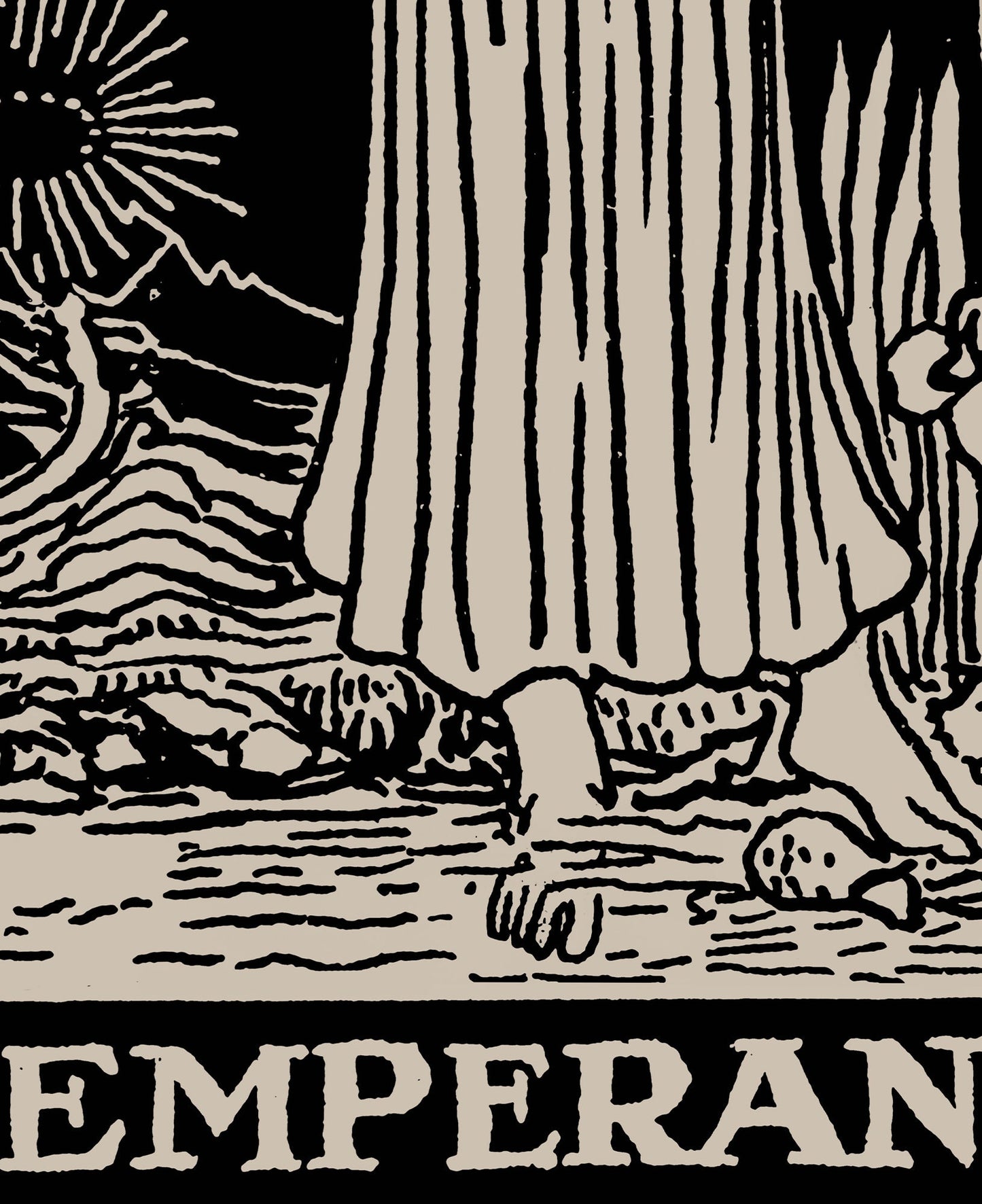 Temperance - Black Tarot Card Print - The Temperance Black Card Poster, No Frame