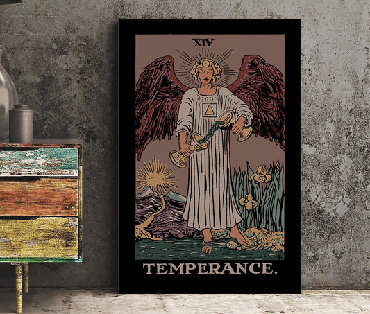 Temperance - Tarot Card Print - The Temperance Card Darker Colorway Poster, No Frame