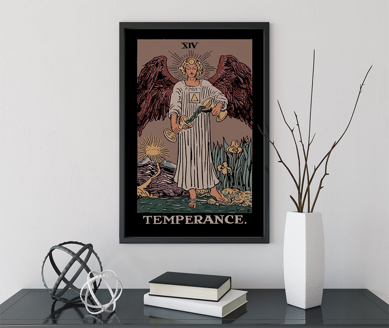 Temperance - Tarot Card Print - The Temperance Card Darker Colorway Poster, No Frame