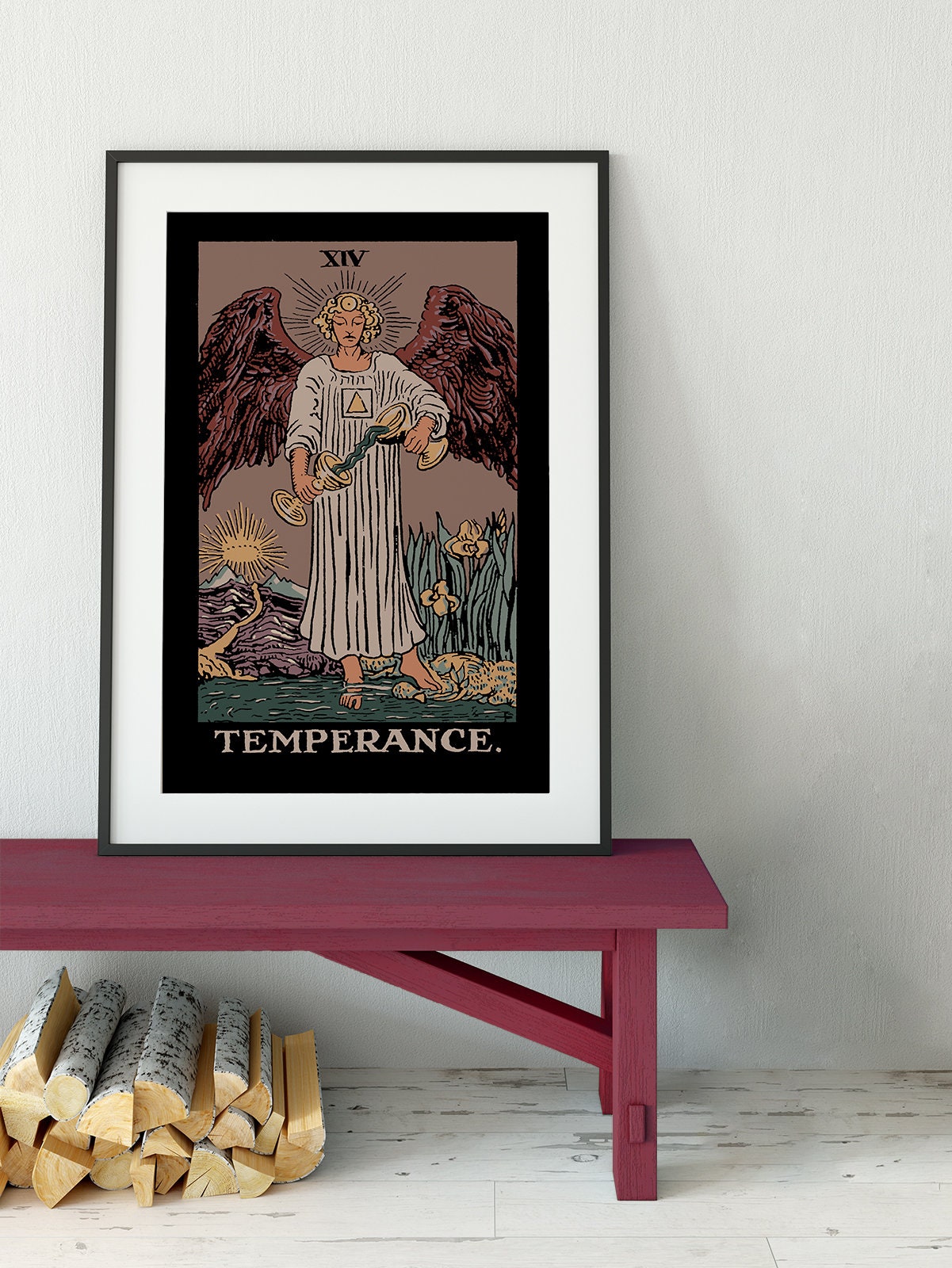 Temperance - Tarot Card Print - The Temperance Card Darker Colorway Poster, No Frame