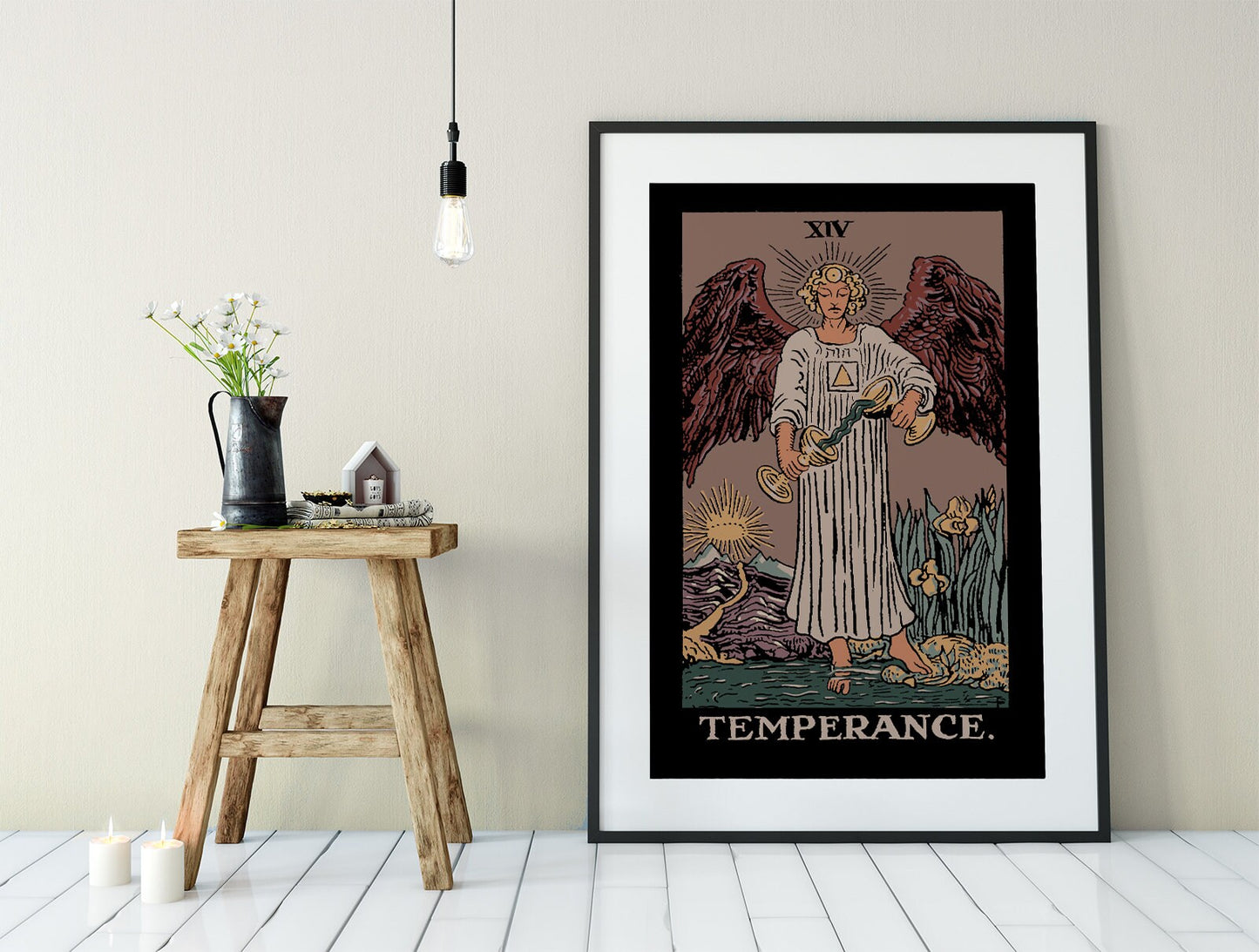 Temperance - Tarot Card Print - The Temperance Card Darker Colorway Poster, No Frame